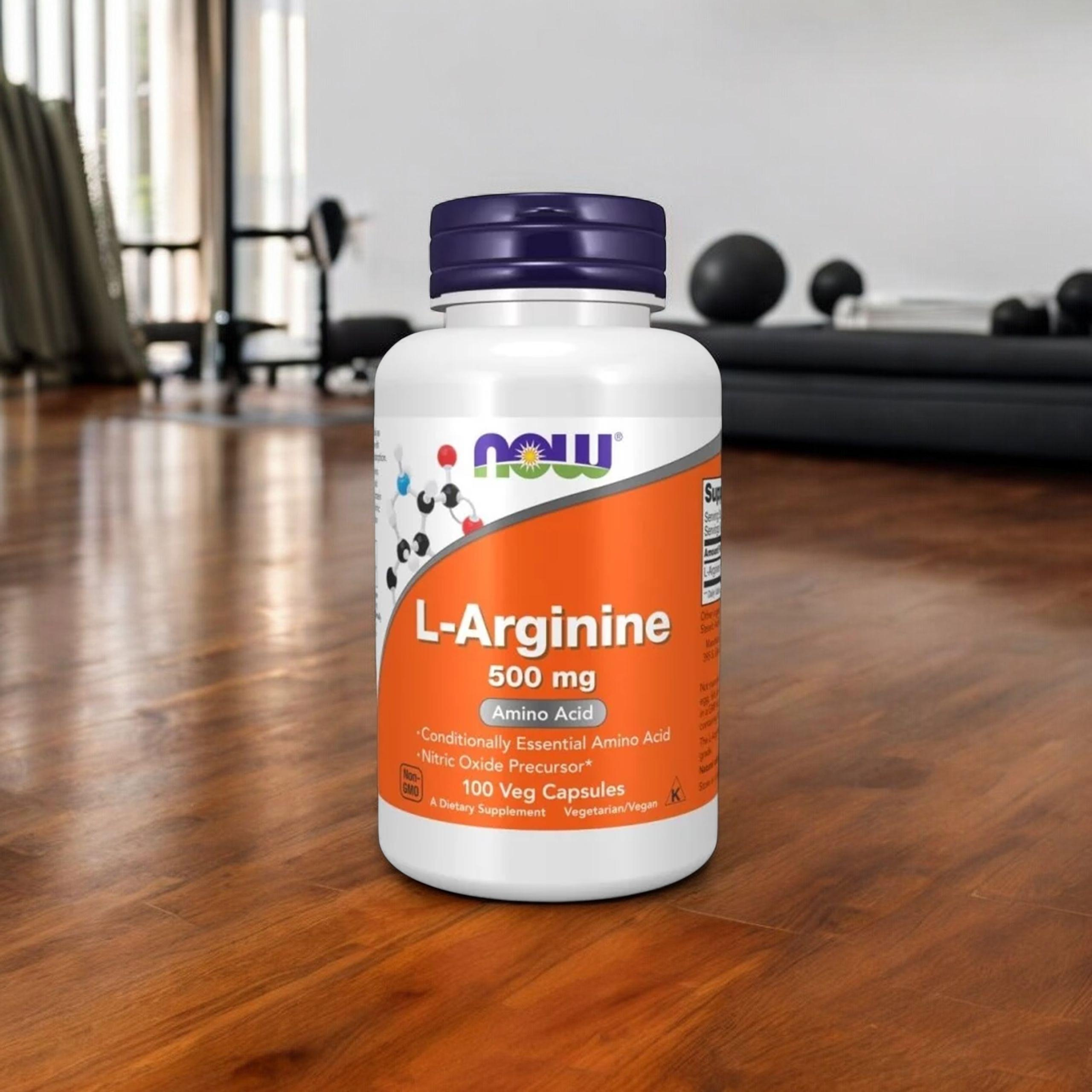 NOW L-Arginine 500mg - 2x 100 veg capsules