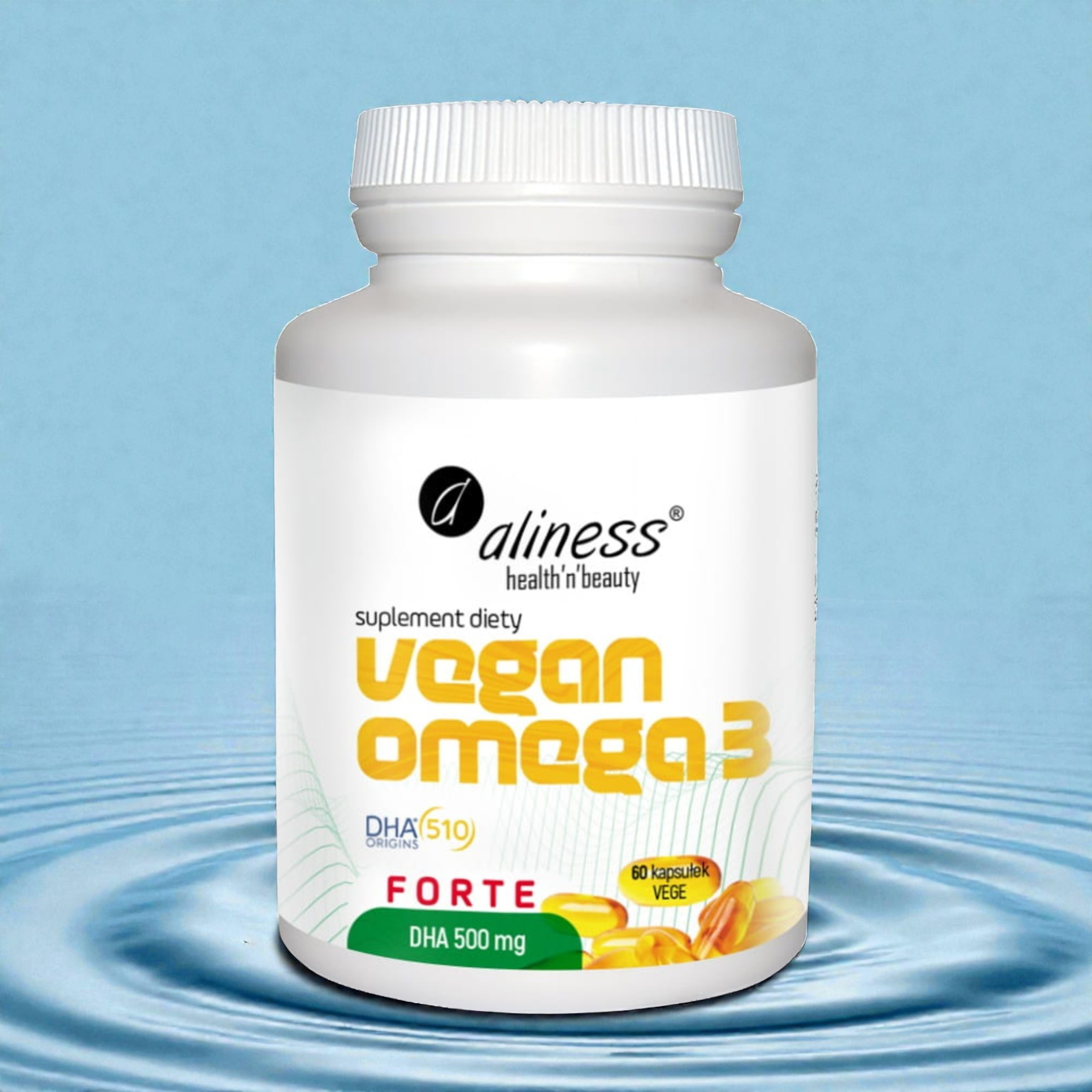 ALINESS - Vegan Omega 3 Forte - DHA 250 500mg - 60caps.