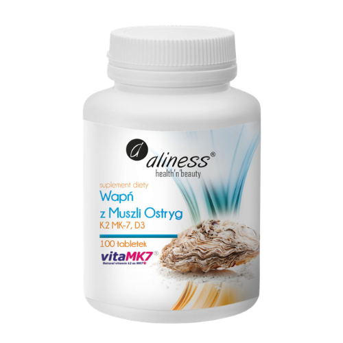 ALINESS Wapń z Muszli Ostryg K2 + D3 - 100tabs