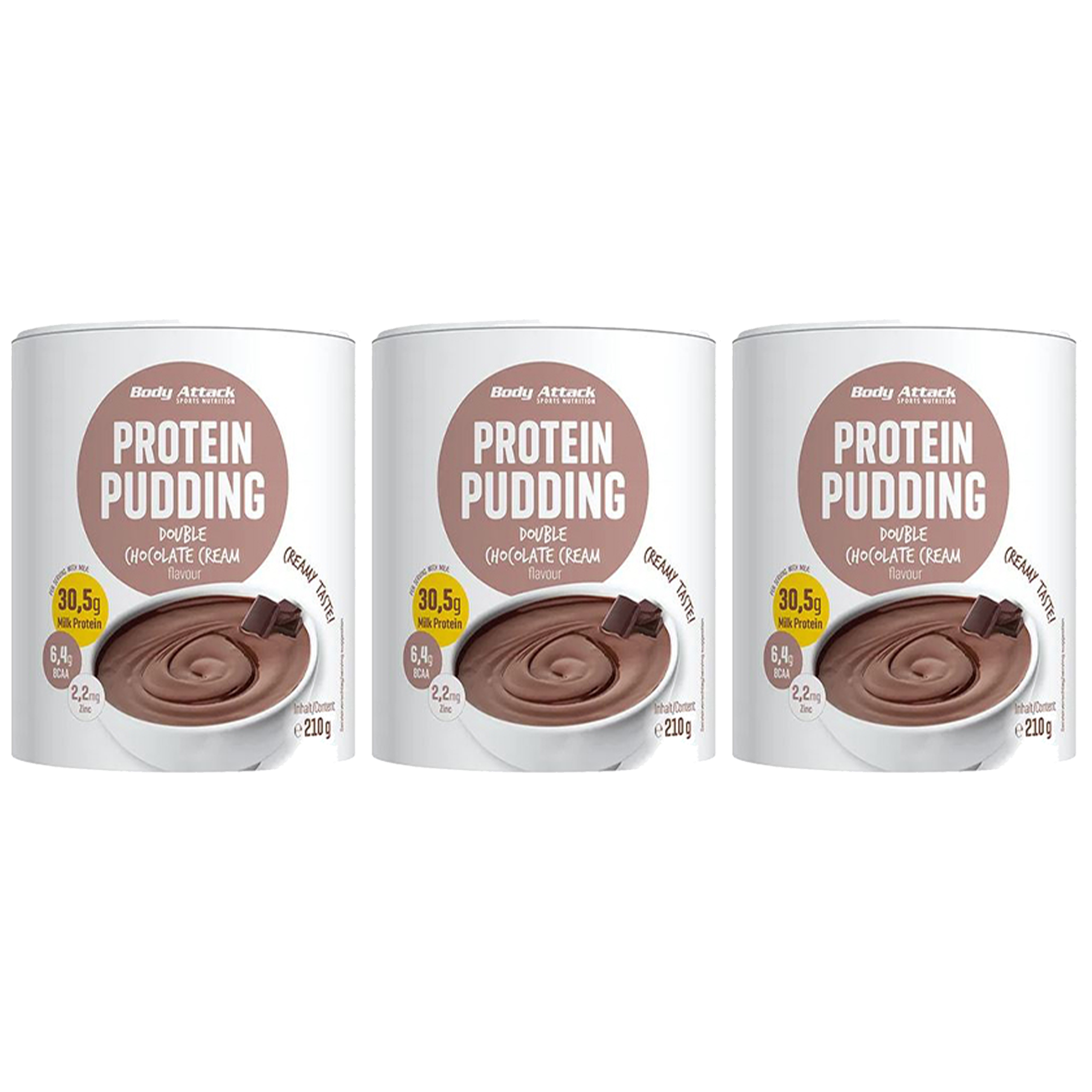 BODY ATTACK Protein Pudding - 3x 210g