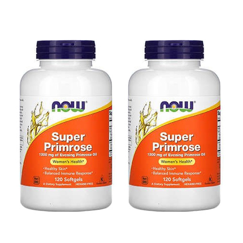 NOW Super Primrose - 120softgels. - 2x Olej z Wiesiołka Dwuletniego