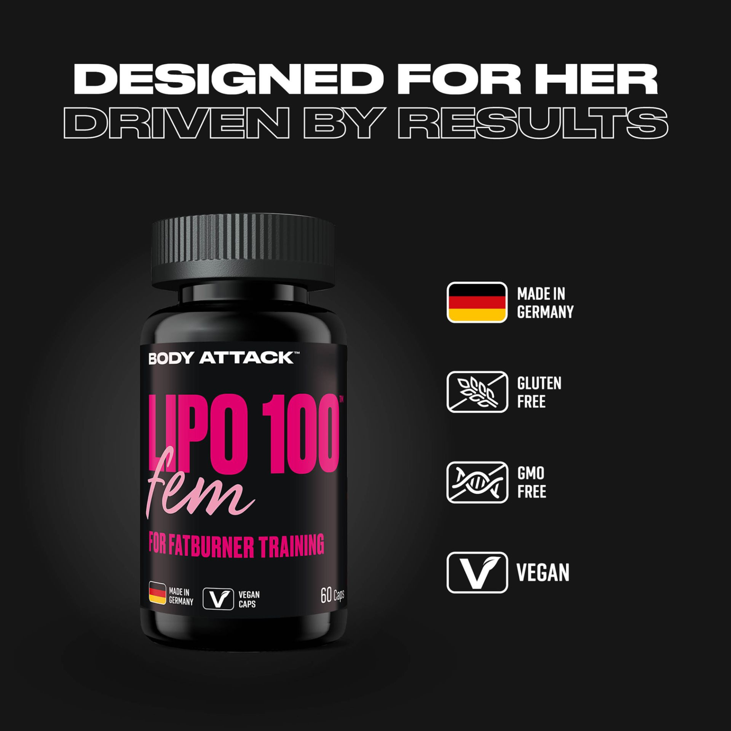 BODY ATTACK Lipo 100 FEM - 3x 60vcaps