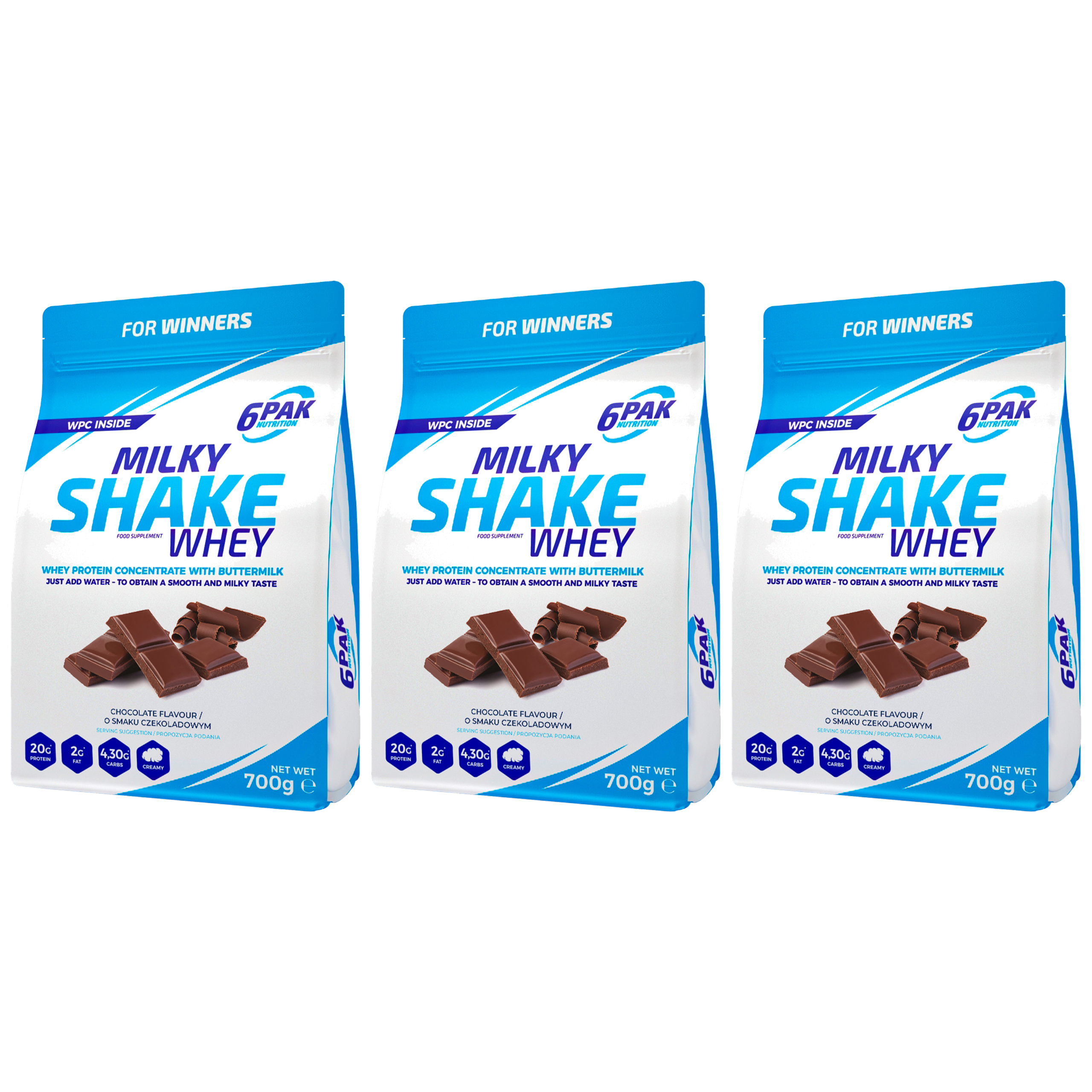 6PAK Milky Shake Whey - 3x 700g
