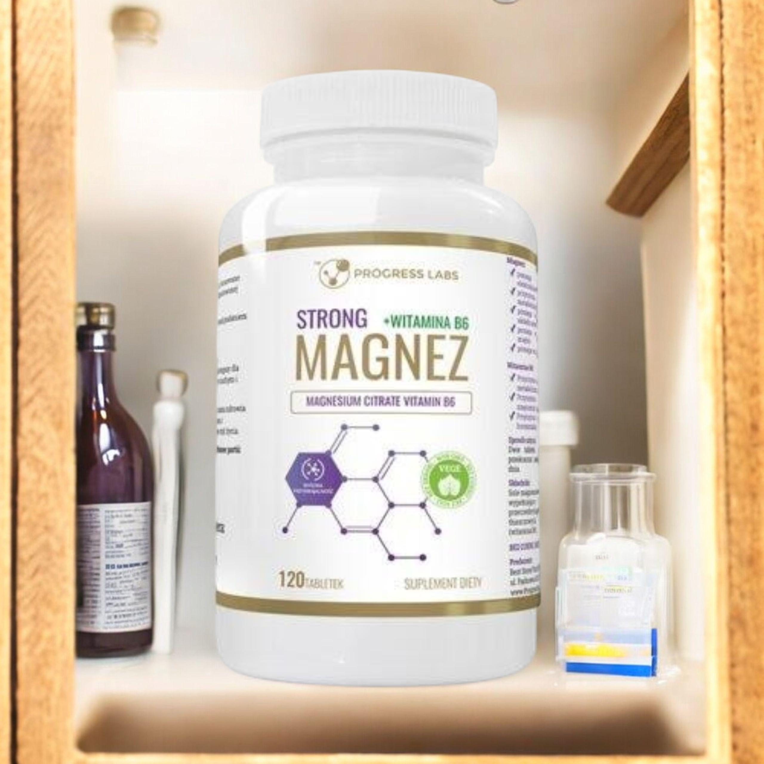 PROGRESS LABS - Magnez Strong + Witamina B6 350mg - 3x 120tabs.