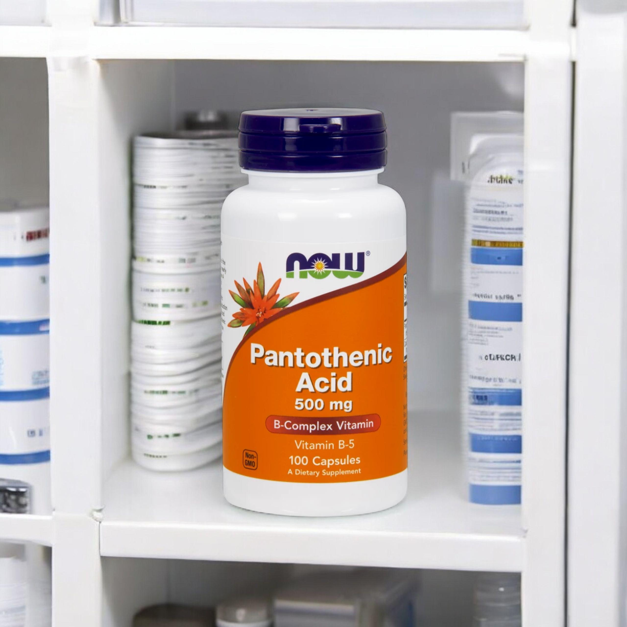 NOW Pantothenic Acid 500mg - 100vcaps. - Kwas pantotenowy