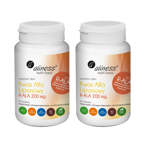 ALINESS - Alfa Liponowy R-ALA 200mg - 2x 60tabs.