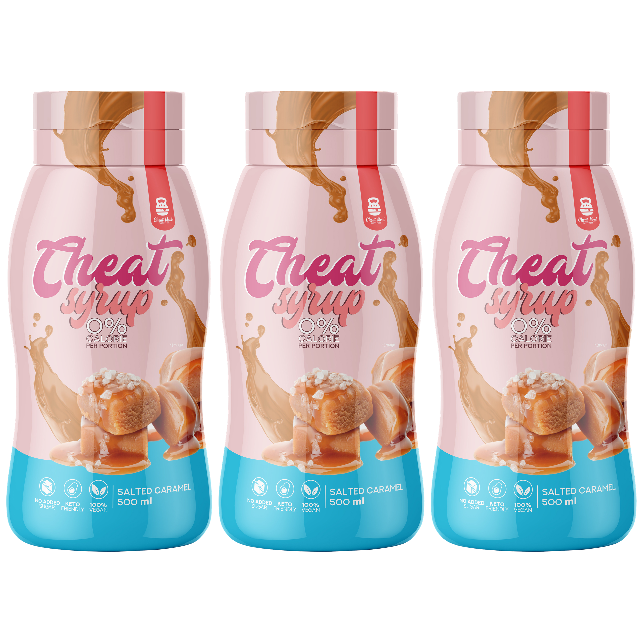 Cheat Meal Nutrition Syrup 0% (Syrop zero kalorii) - 3x 500ml - Słony karmel