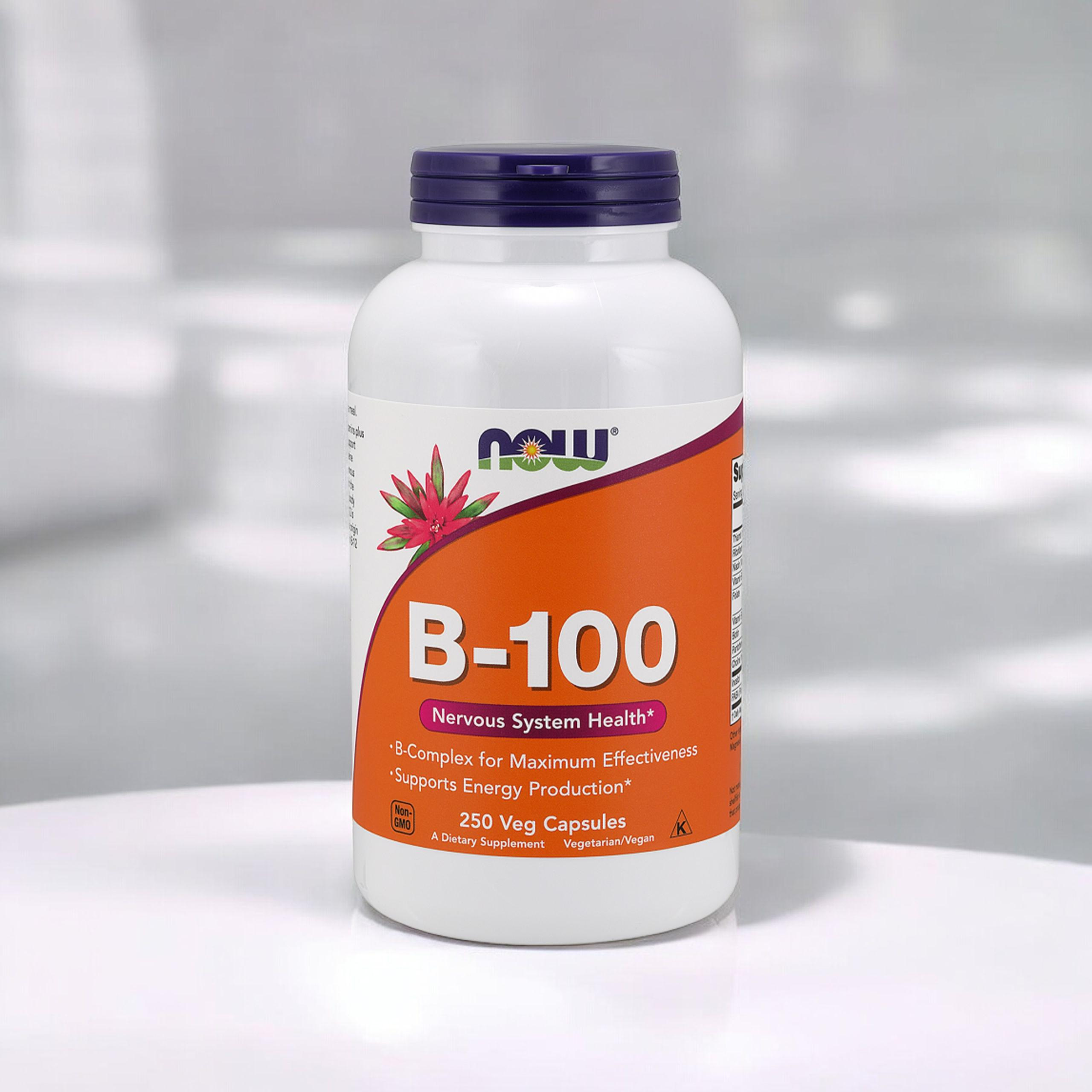 NOW Vitamin B-100 - 3x 250vcaps - Witamina B