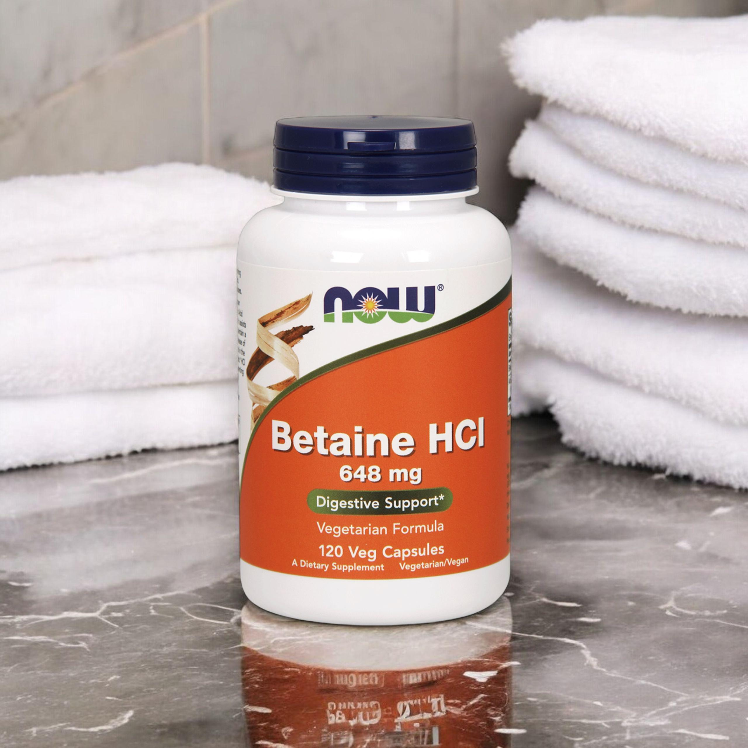 NOW Betaine HCI 648mg - 2x 120vcaps ( Betaina HCL )