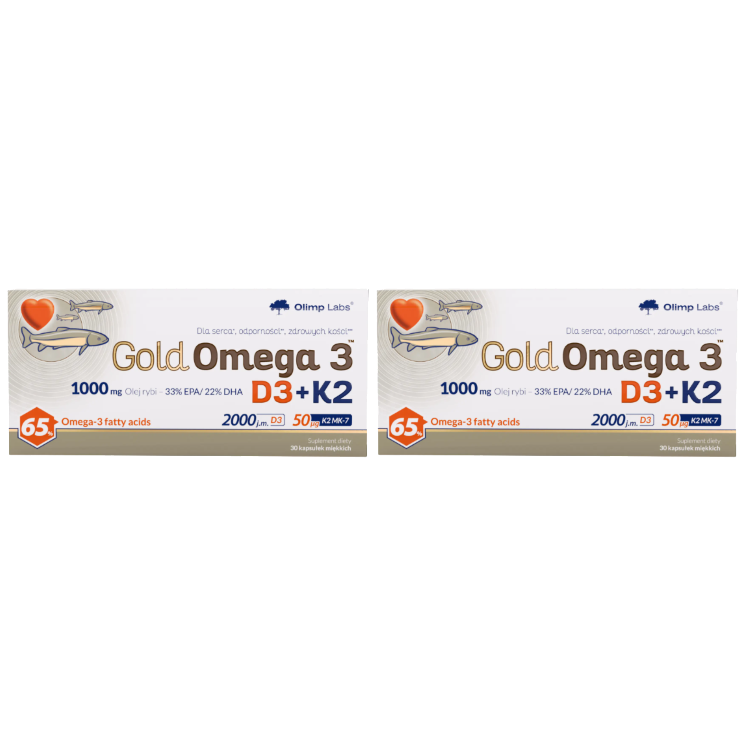 OLIMP Gold Omega 3 D3 + K2 - 2x 30caps
