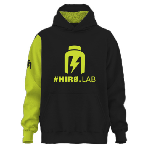 HIRO.LAB Bluza z kapturem HIRO NEE - Czarno Zielona - XL