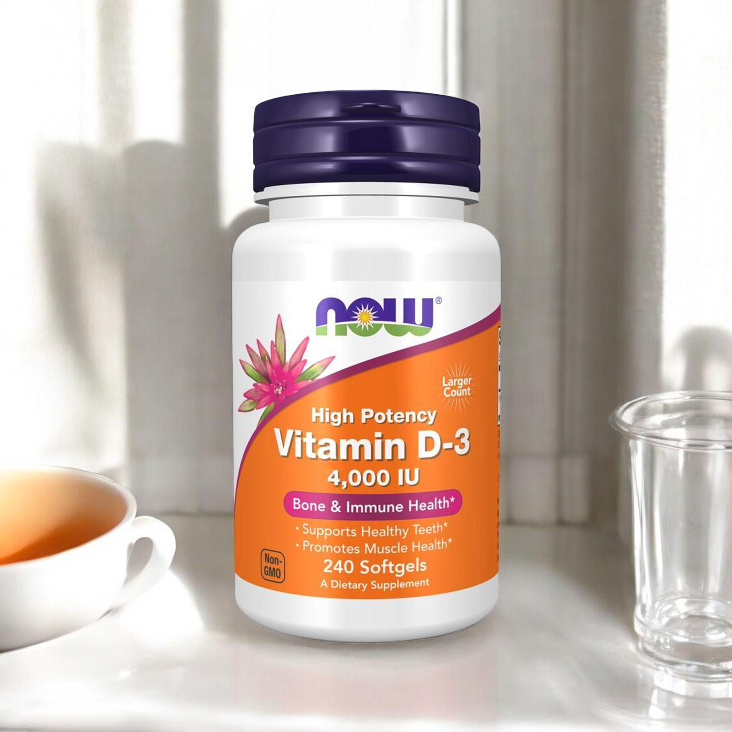 NOW Vitamin D3 4000IU - 2x 240softgels