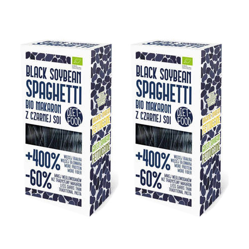 DIET FOOD Black Soybean Spaghetti - 2x 200g - Makaron Dietetyczny
