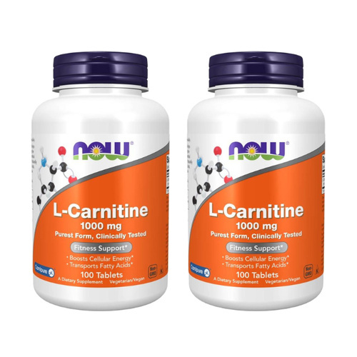 NOW - L-Carnitine 1000mg - 2x 100tabs.