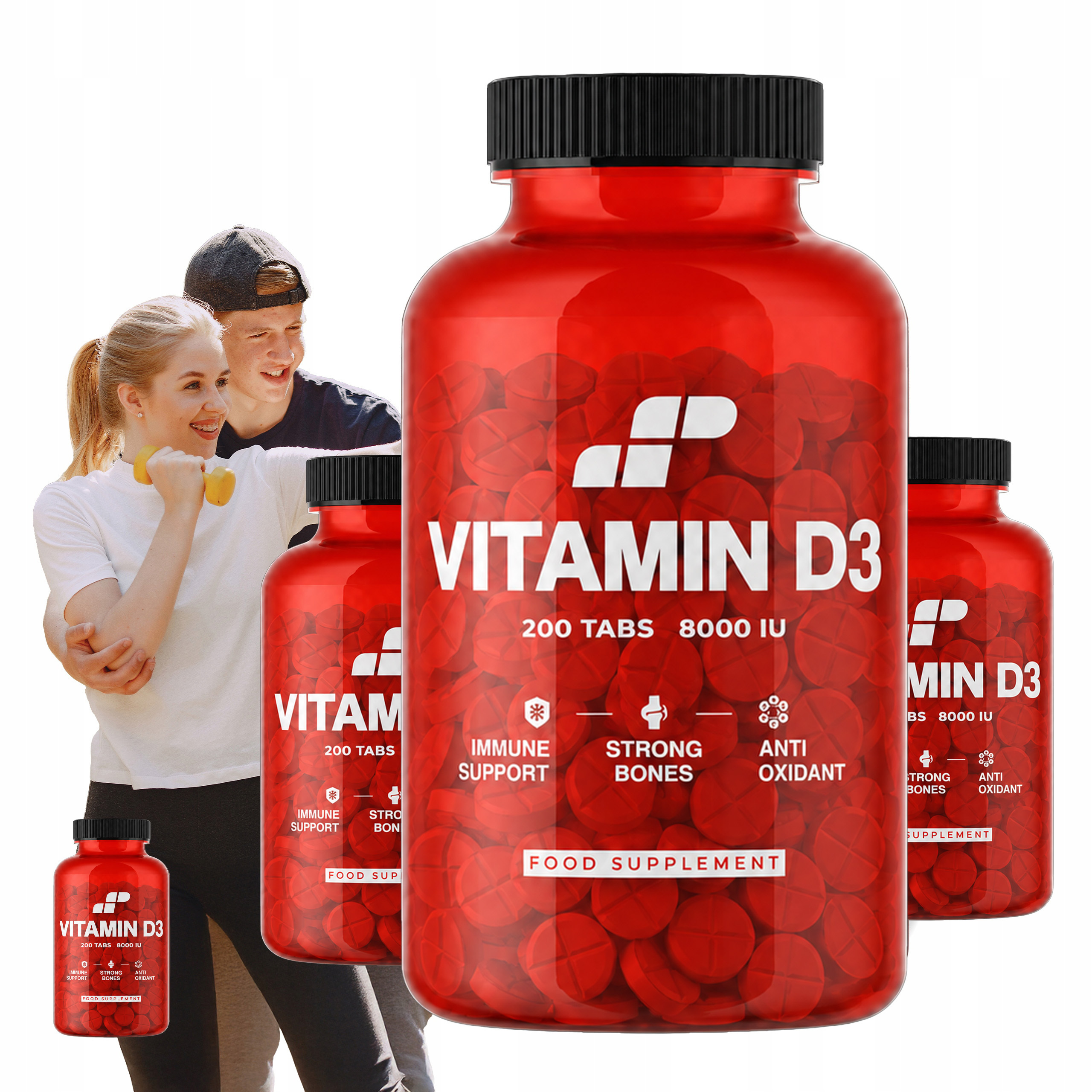 3x MP NUTRITION Vitamin D3 8000IU - 200tabs