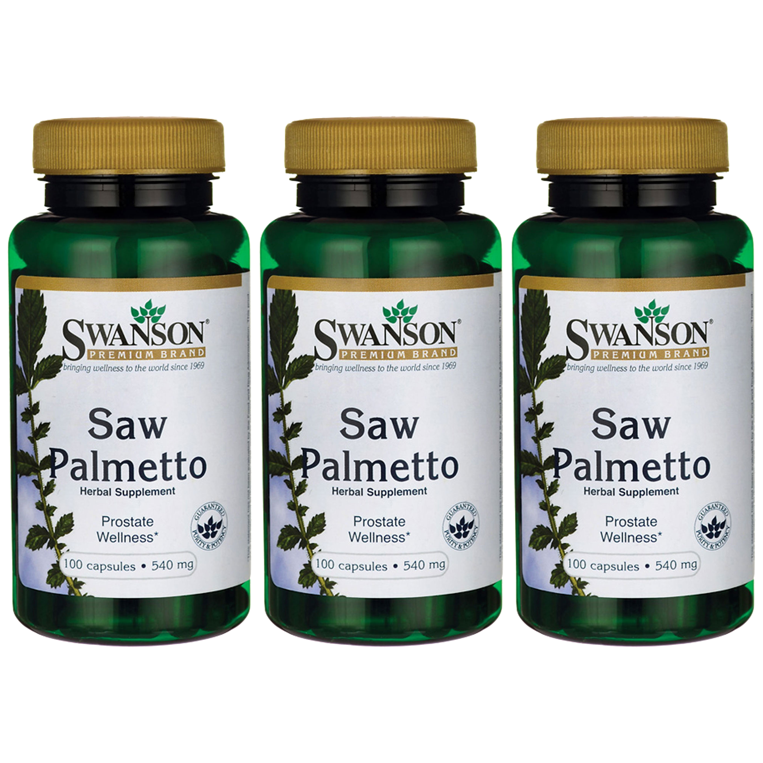SWANSON Saw Palmetto 540mg - 3x 100caps.
