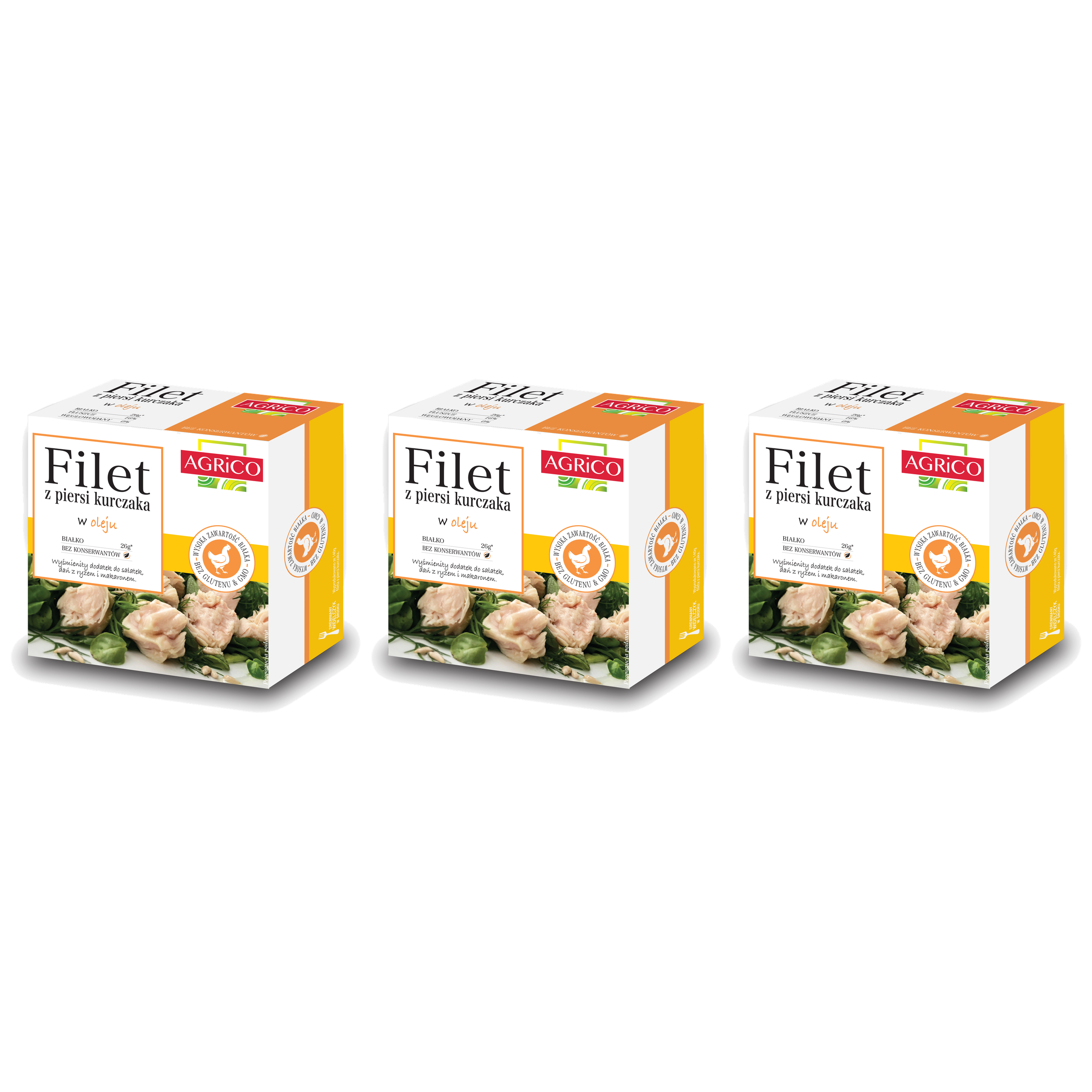 AGRICO Filet z Piersi Kurczaka w oleju - 3x 160g