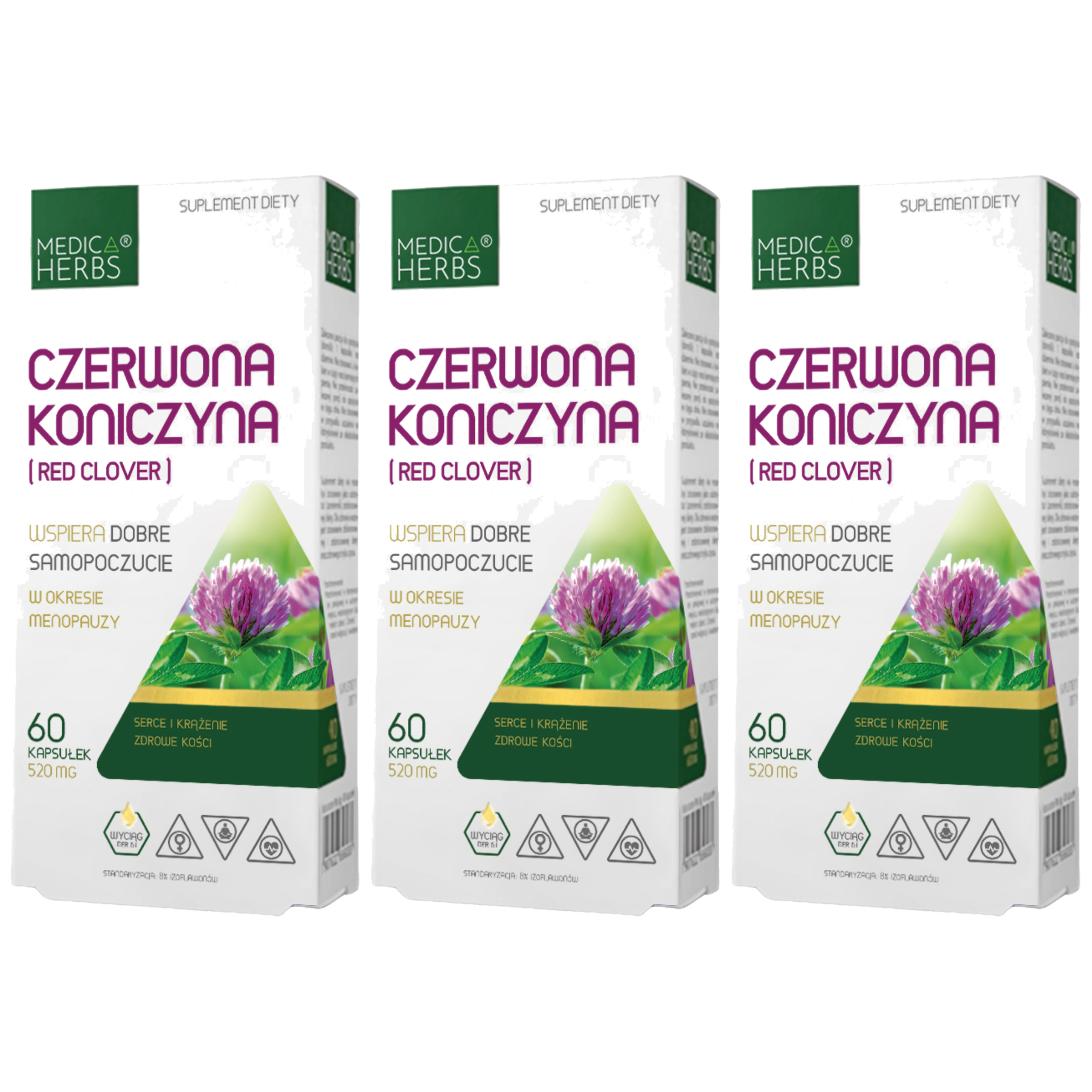 MEDICA HERBS - Czerwona Koniczyna 520mg - 3x 60caps.