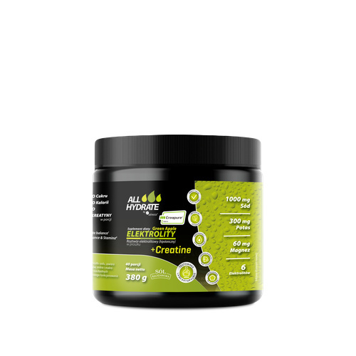 ALINESS - All Hydrate Elektolity+Creatine Creapure - 380g - Green Apple