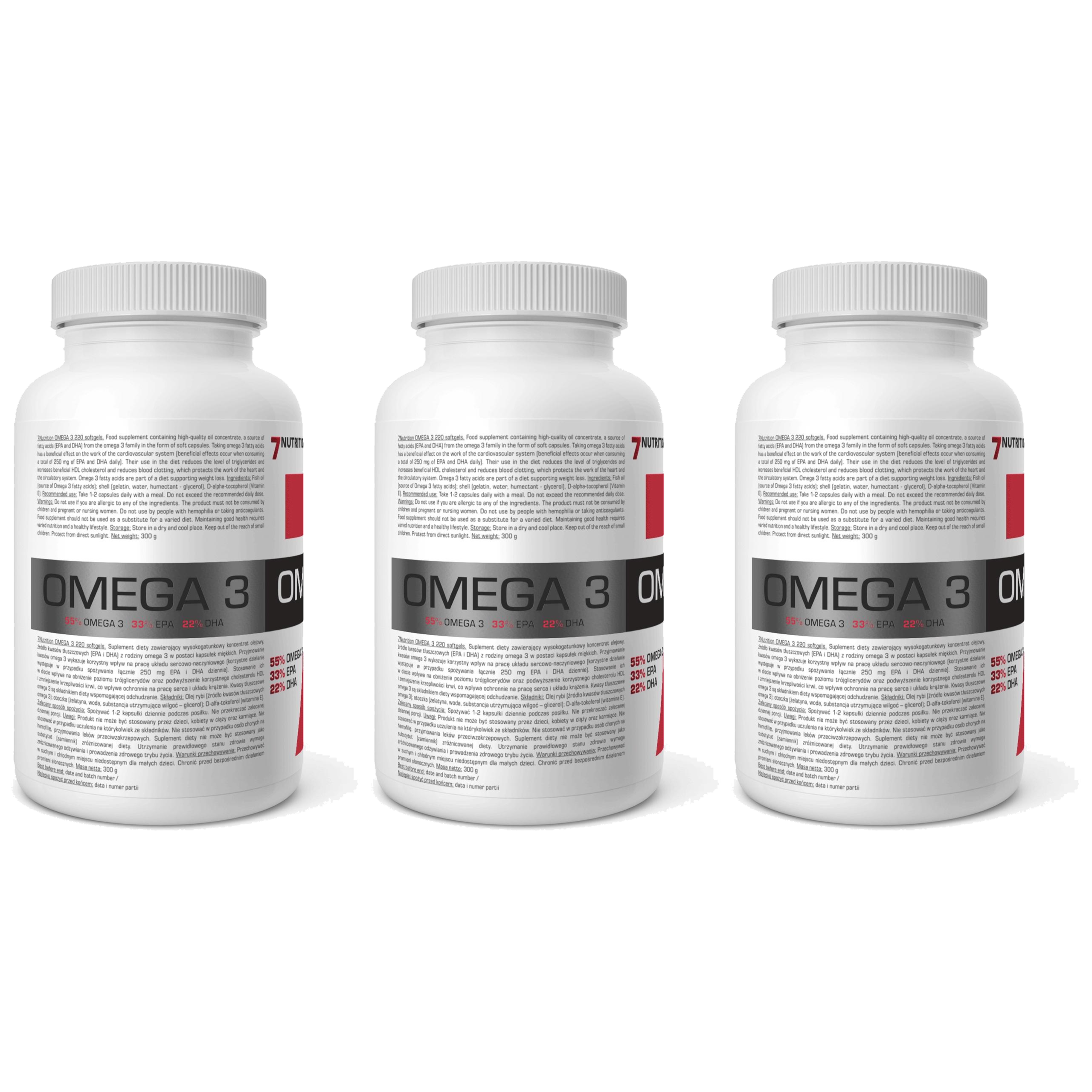 7 NUTRITION - Omega 3 1000mg - 3x 220softgels