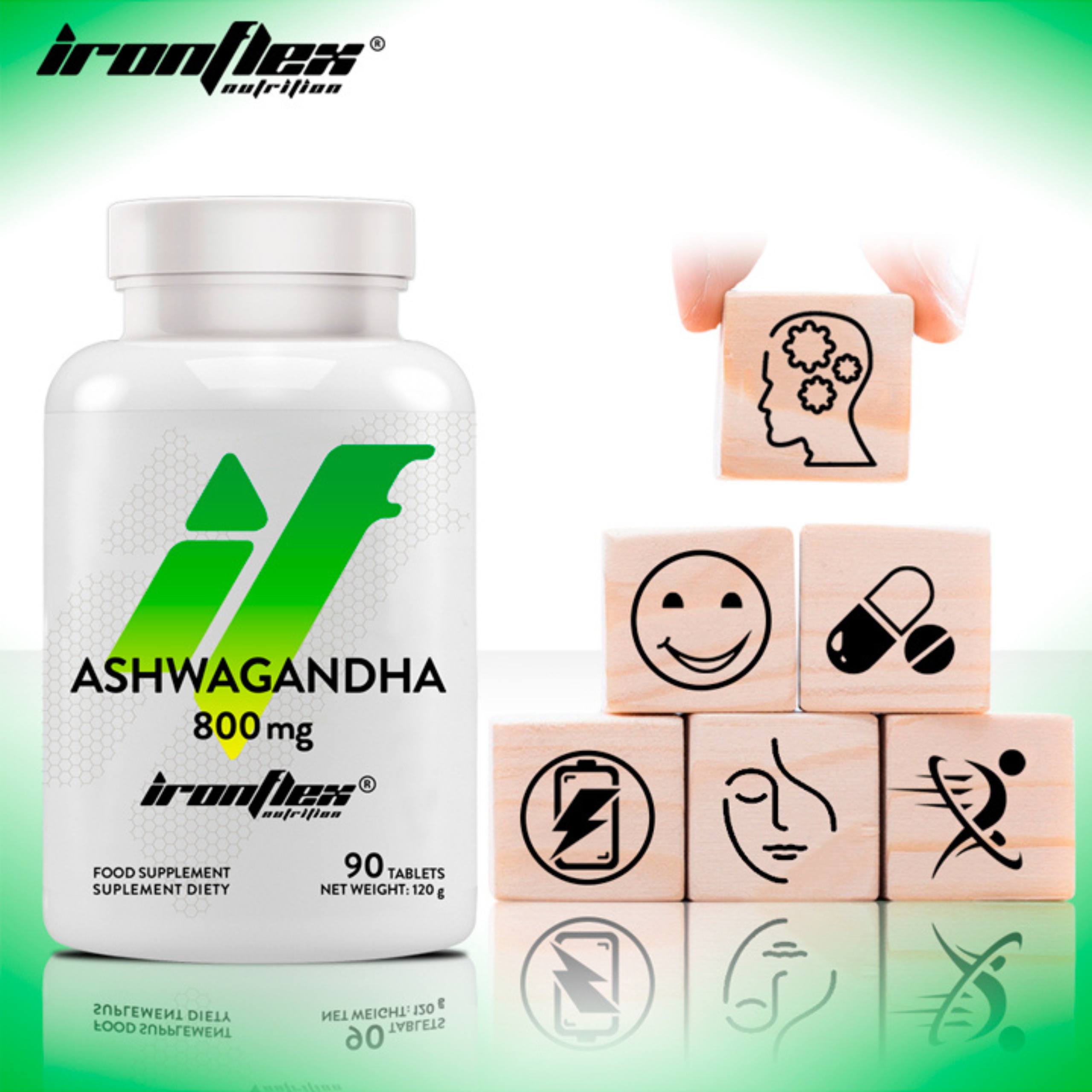 IRONFLEX - Ashwagandha 800mg - 3x 90tabs.