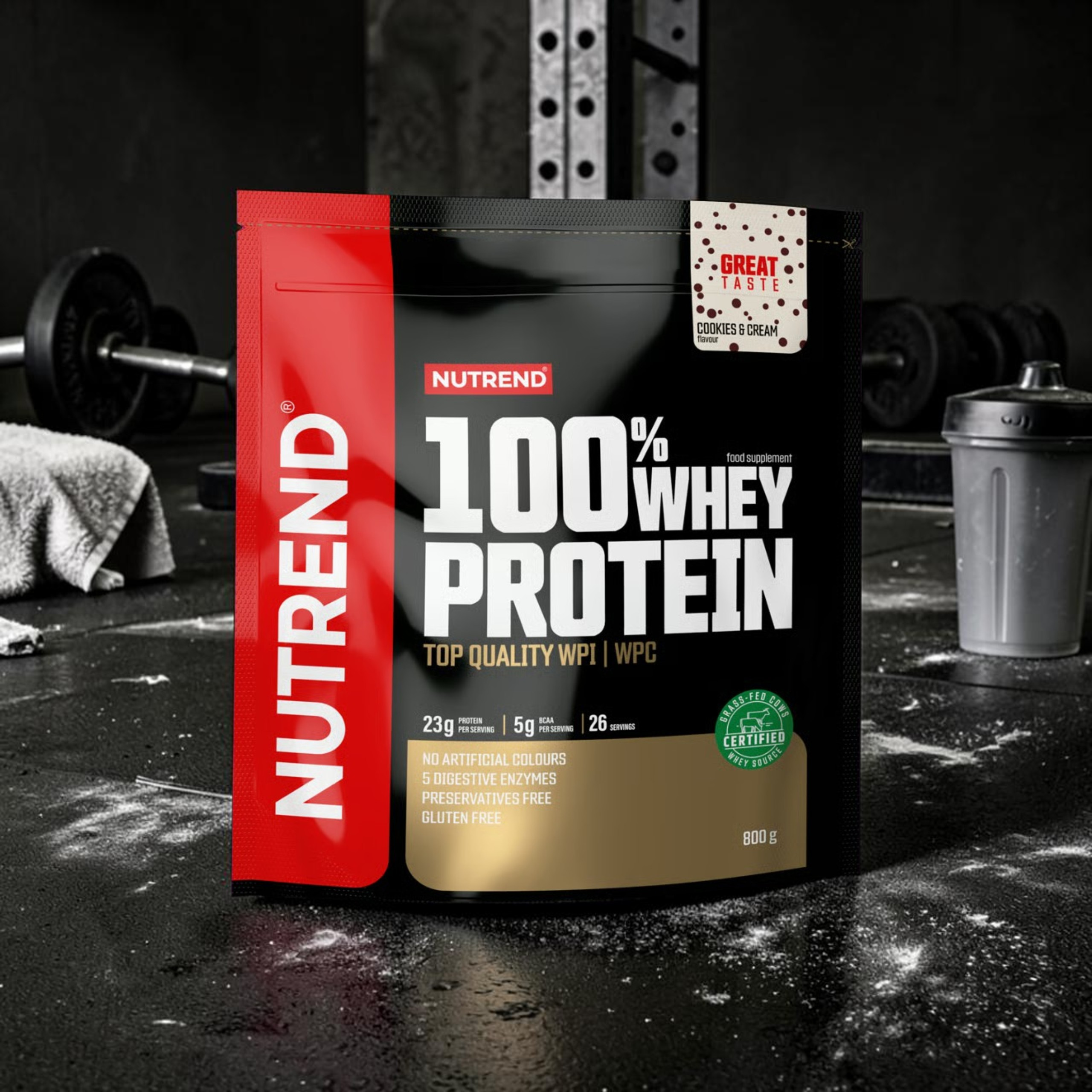 NUTREND 100% Whey Protein 800g Cookies Cream