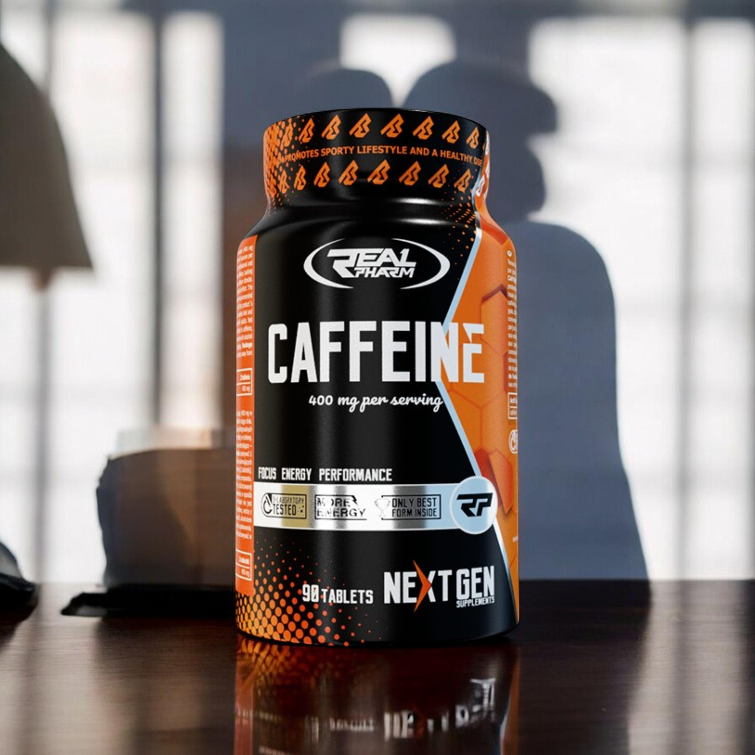 REAL PHARM Caffeine 400mg - 90tabs. - 2x Kofeina