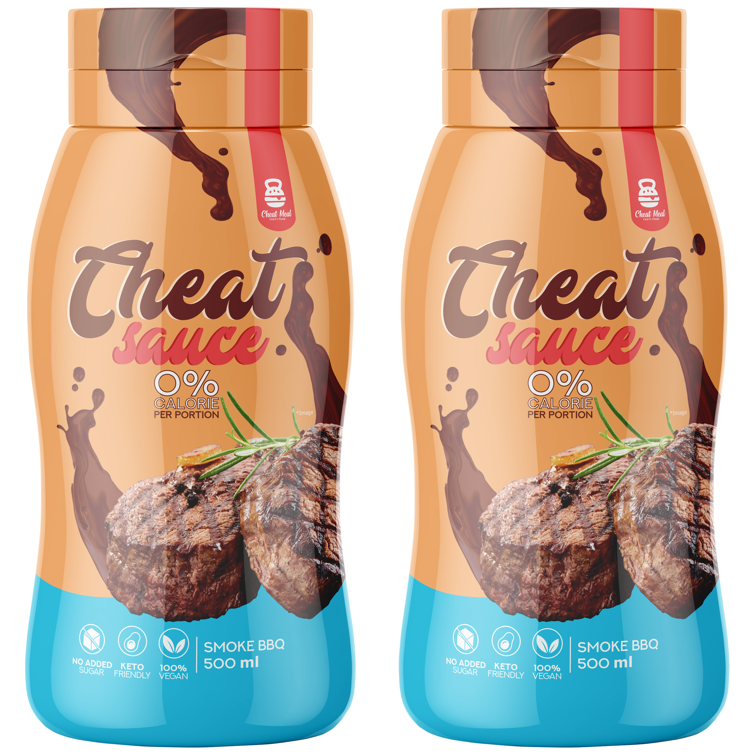 Cheat Meal Nutrition Sauce 0% (Sos zero kalorii) - 2x 500ml - Barbecue