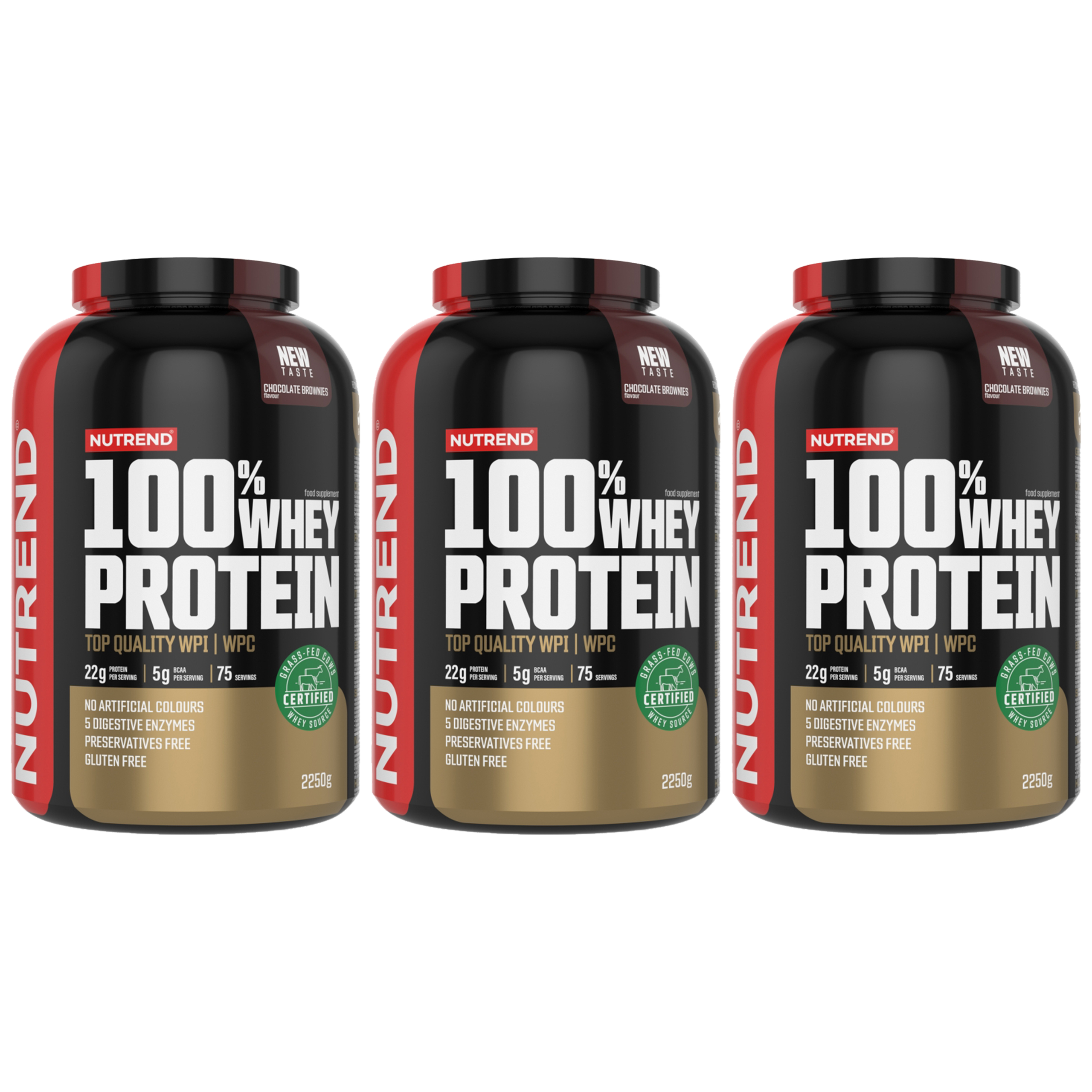 NUTREND 100% Whey Protein - 3x 2250g