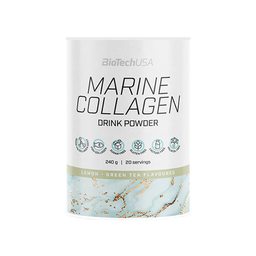 BioTech USA Marine Collagen Drink Powder - 2x 240g - Lemon Green Tea