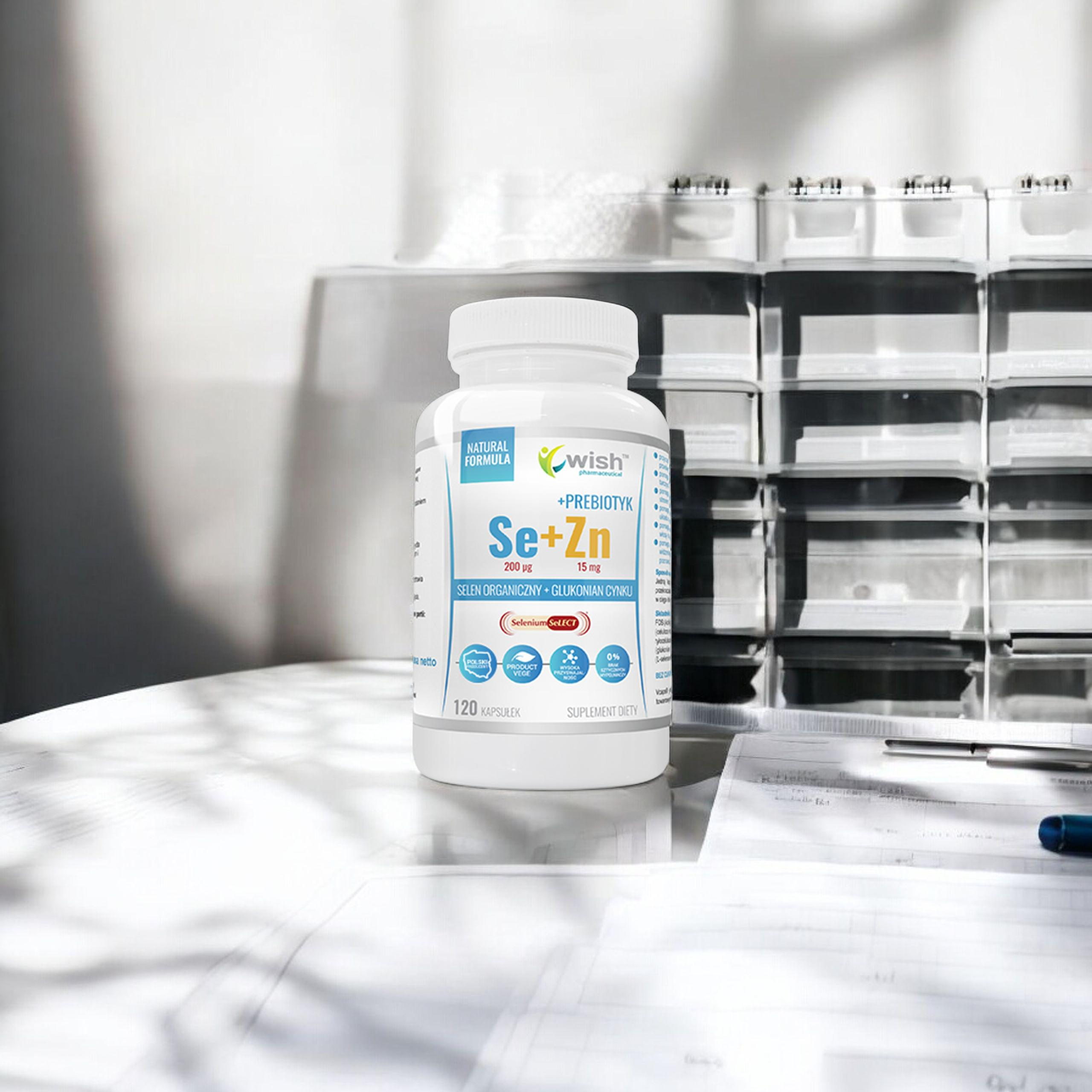 WISH Pharmaceutical Selen + Cynk + Prebiotyk - 3x 120caps