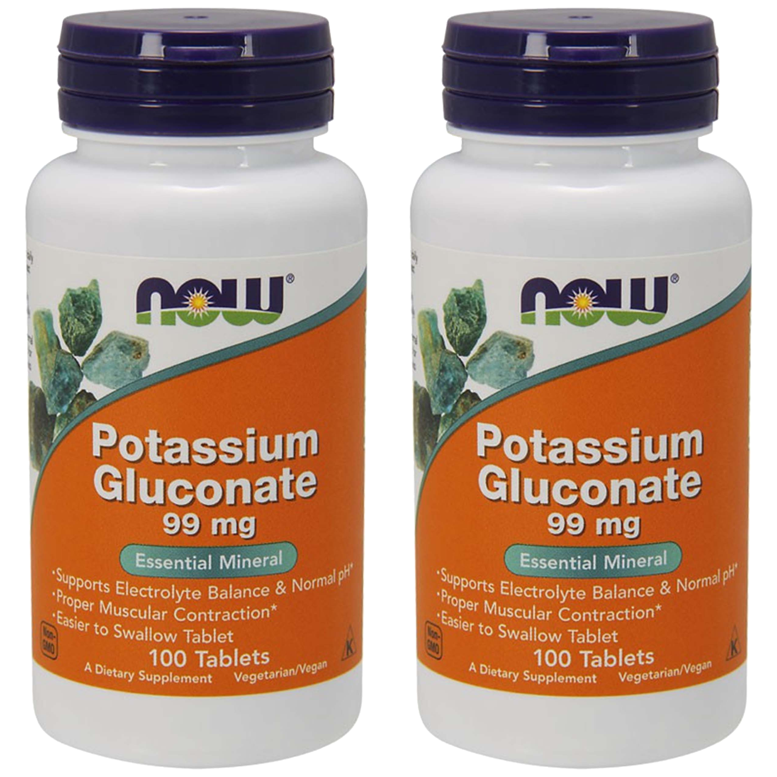 NOW Potassium Gluconate 99 mg - 2x 100tabs.