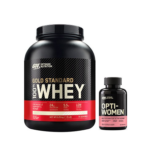 Zestaw OPTIMUM NUTRITION Whey Gold Standard - 2270g* + Opti Women - 60caps