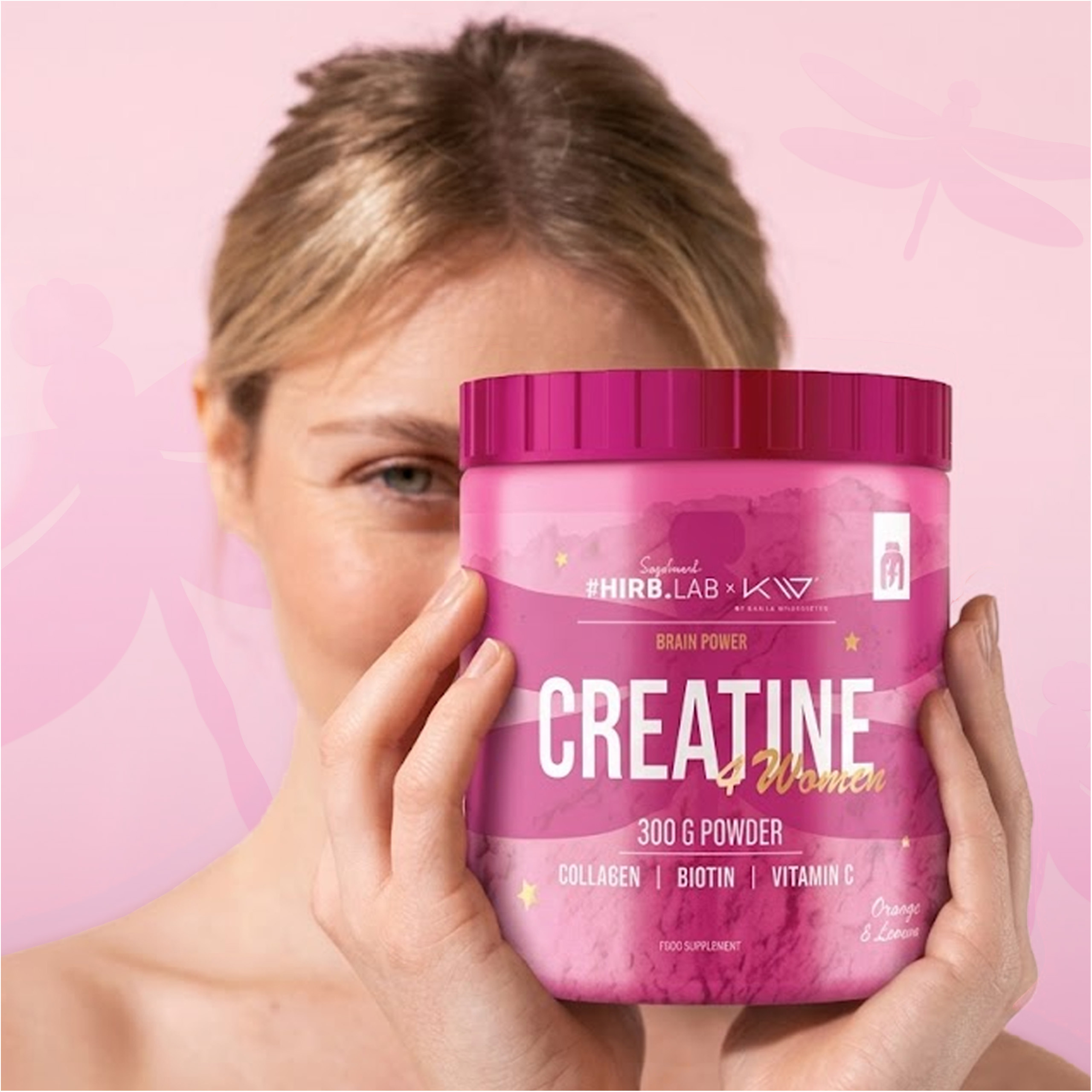 HIRO.LAB - Creatine 4 Women with Collagen - 3x 300g - Lemon Orange