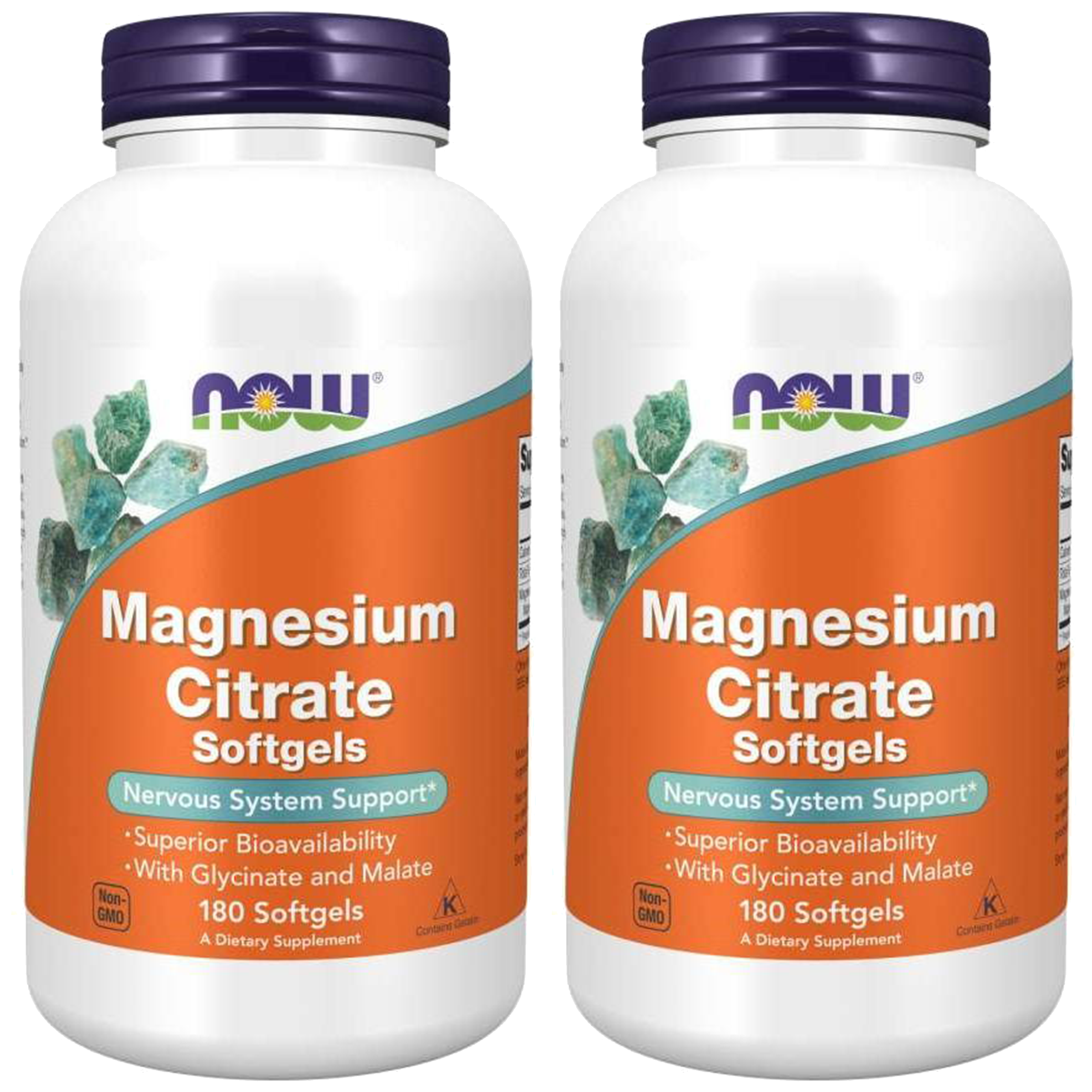NOW Magnesium Citrate - 2x 180vcaps