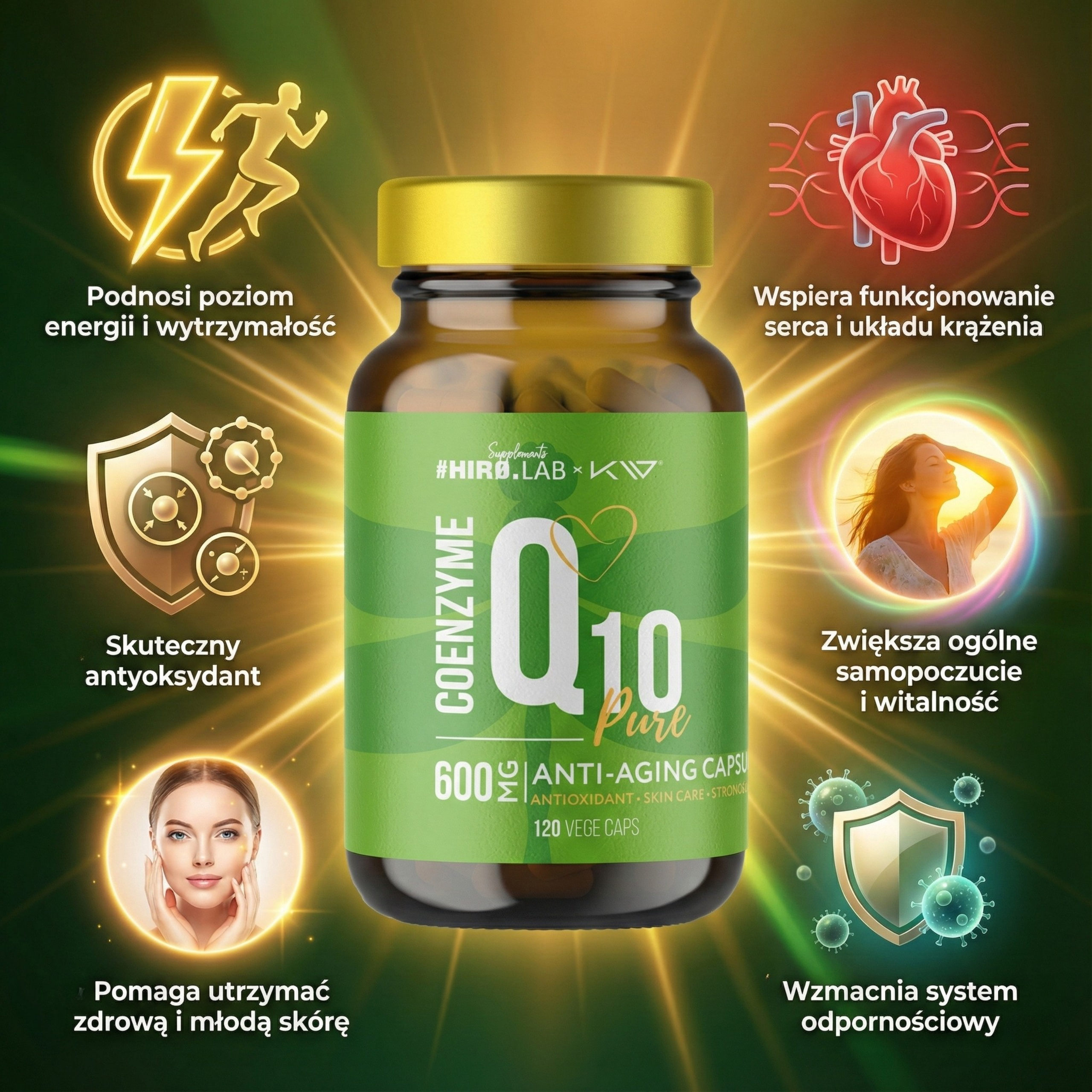HIRO.LAB x Kamila Wybrańczyk Coenzyme Q10 600mg -120vcaps. - Koenzym Q10