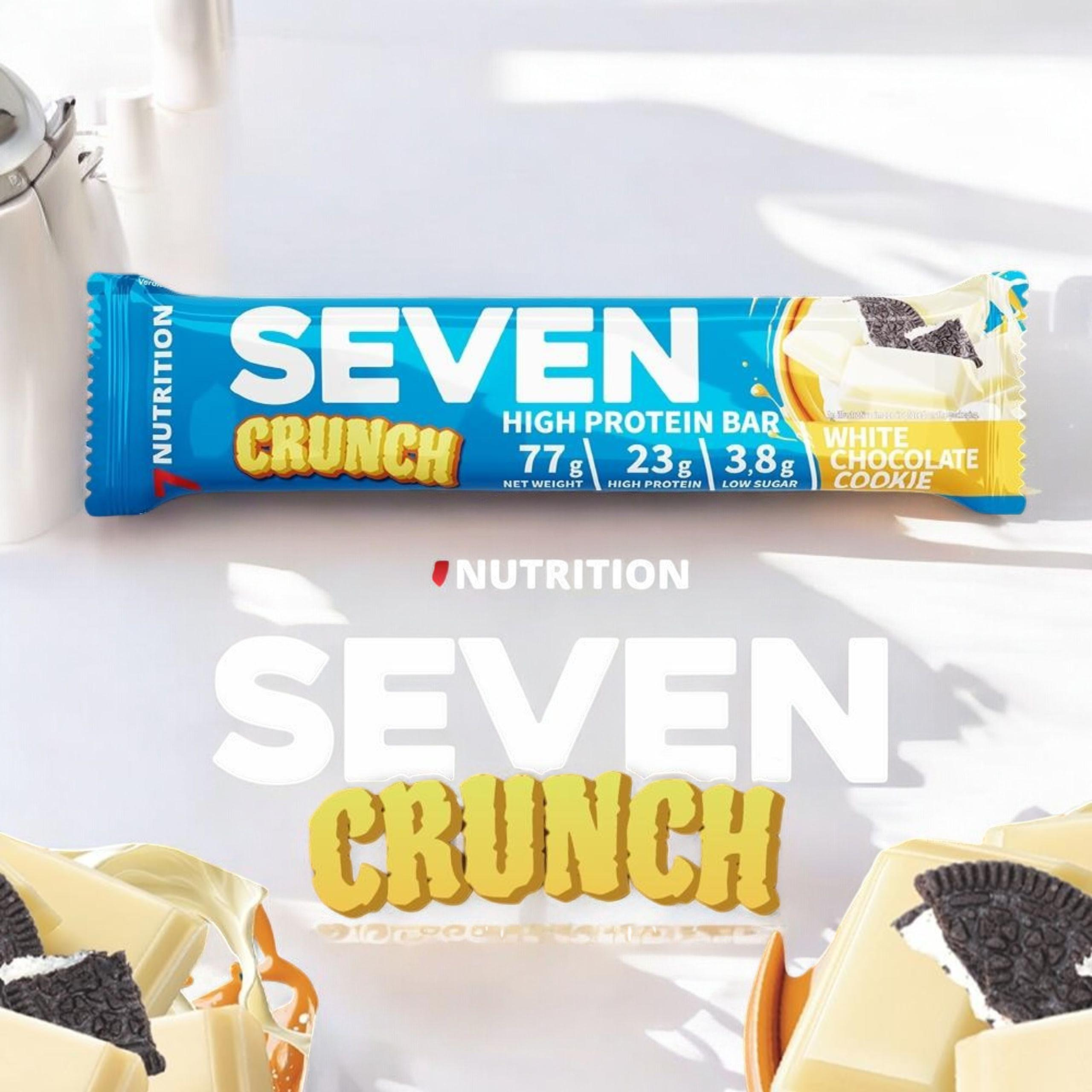7 NUTRITION - Seven Crunch HP Bar - 12x 77g - White Chocolate Cookie