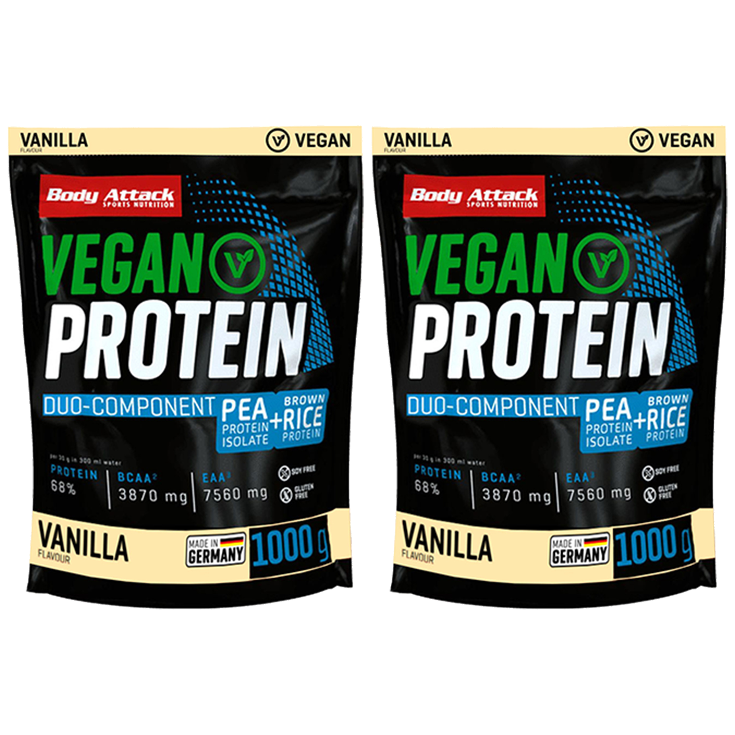 BODY ATTACK Vegan Protein - 2x 1000g