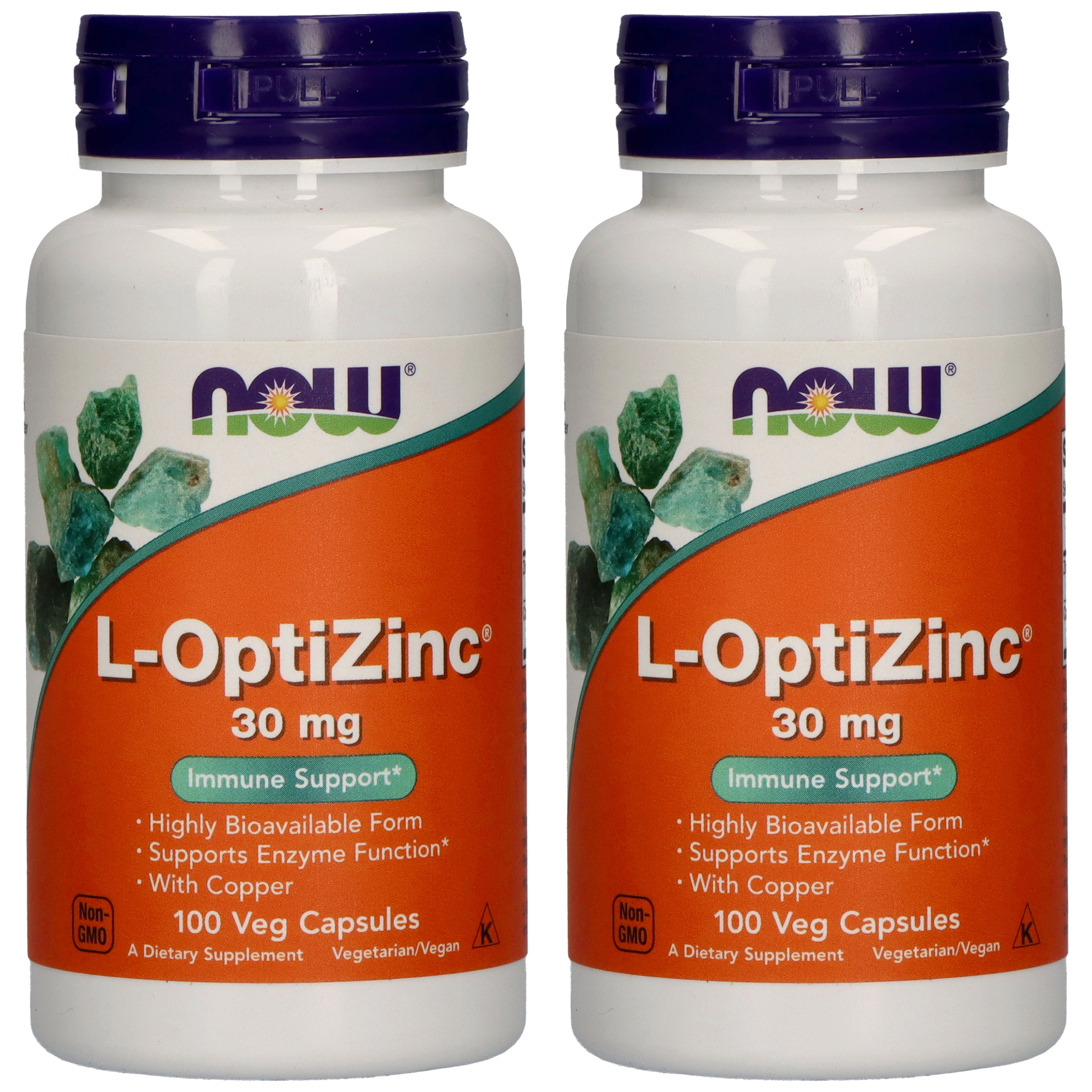 NOW L-OptiZinc 30mg - 100caps - 2x NIE ODKRYWAĆ