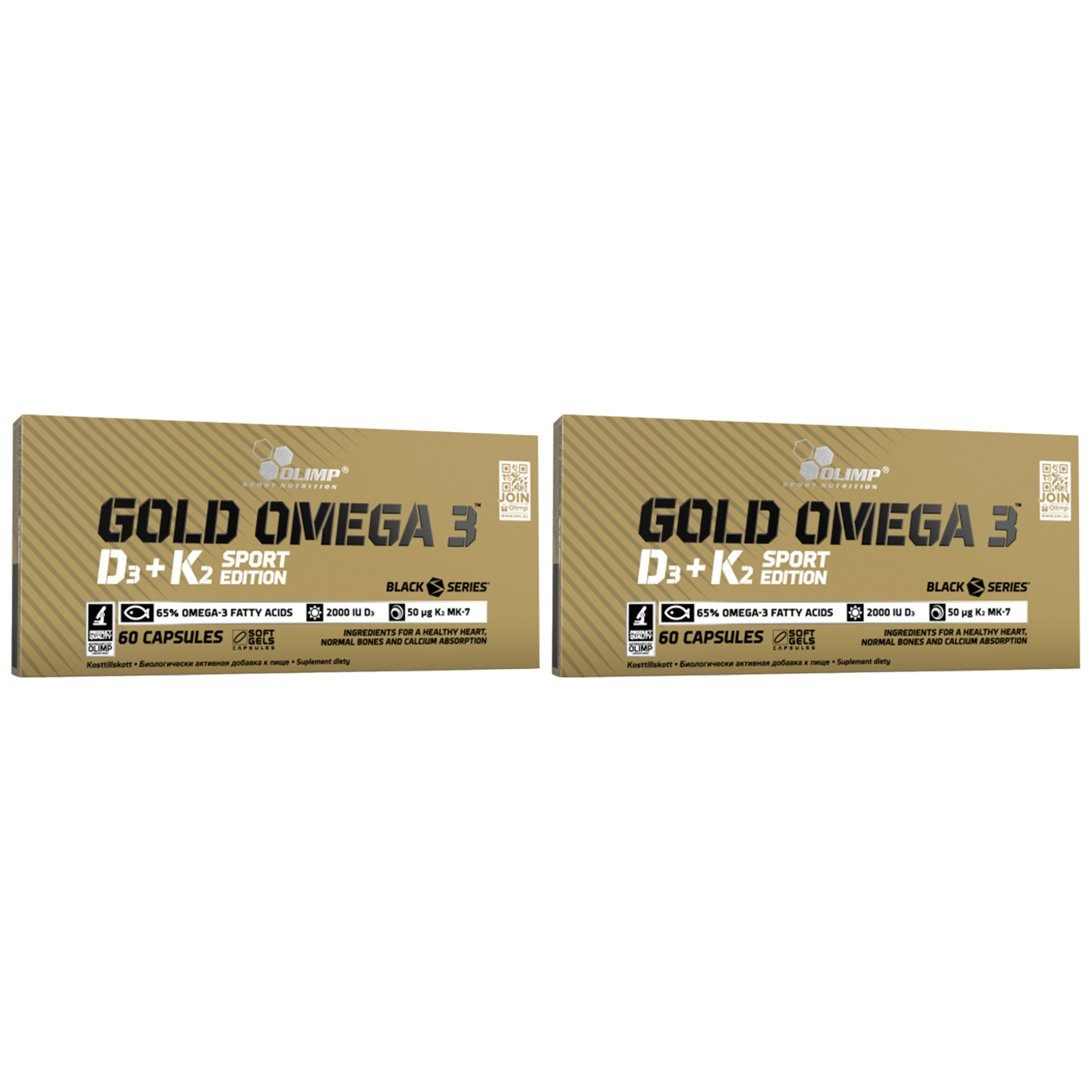 OLIMP Gold Omega 3 D3 + K2 Sport Edition - 2x 60caps