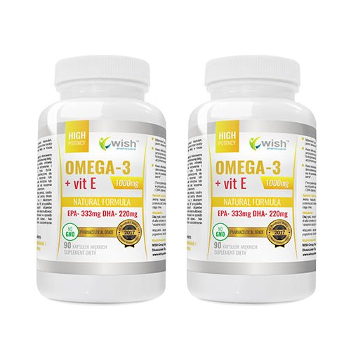 WISH Pharmaceutical Omega 3 + Vit E - 2x 90caps