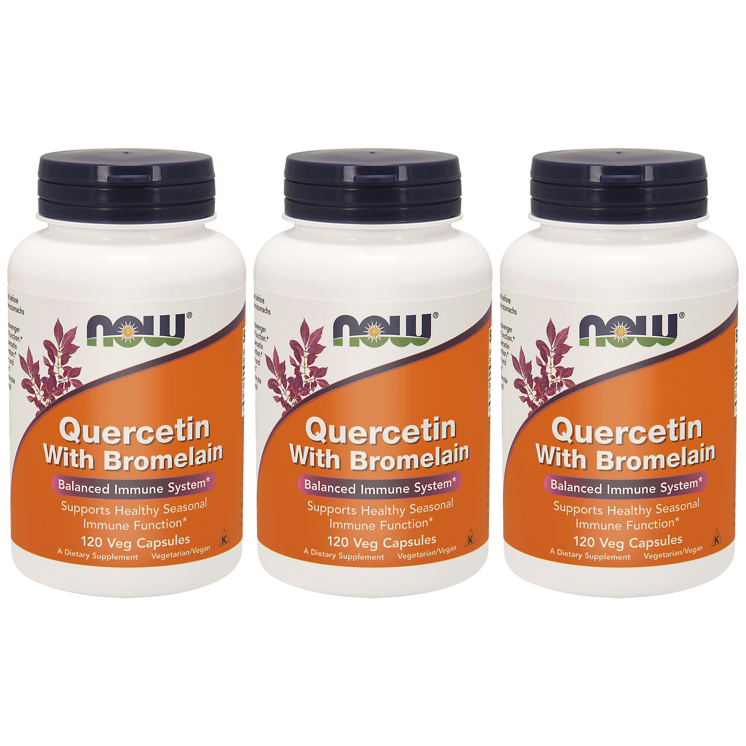 NOW Quercetin With Bromelain - 3x 120vcaps