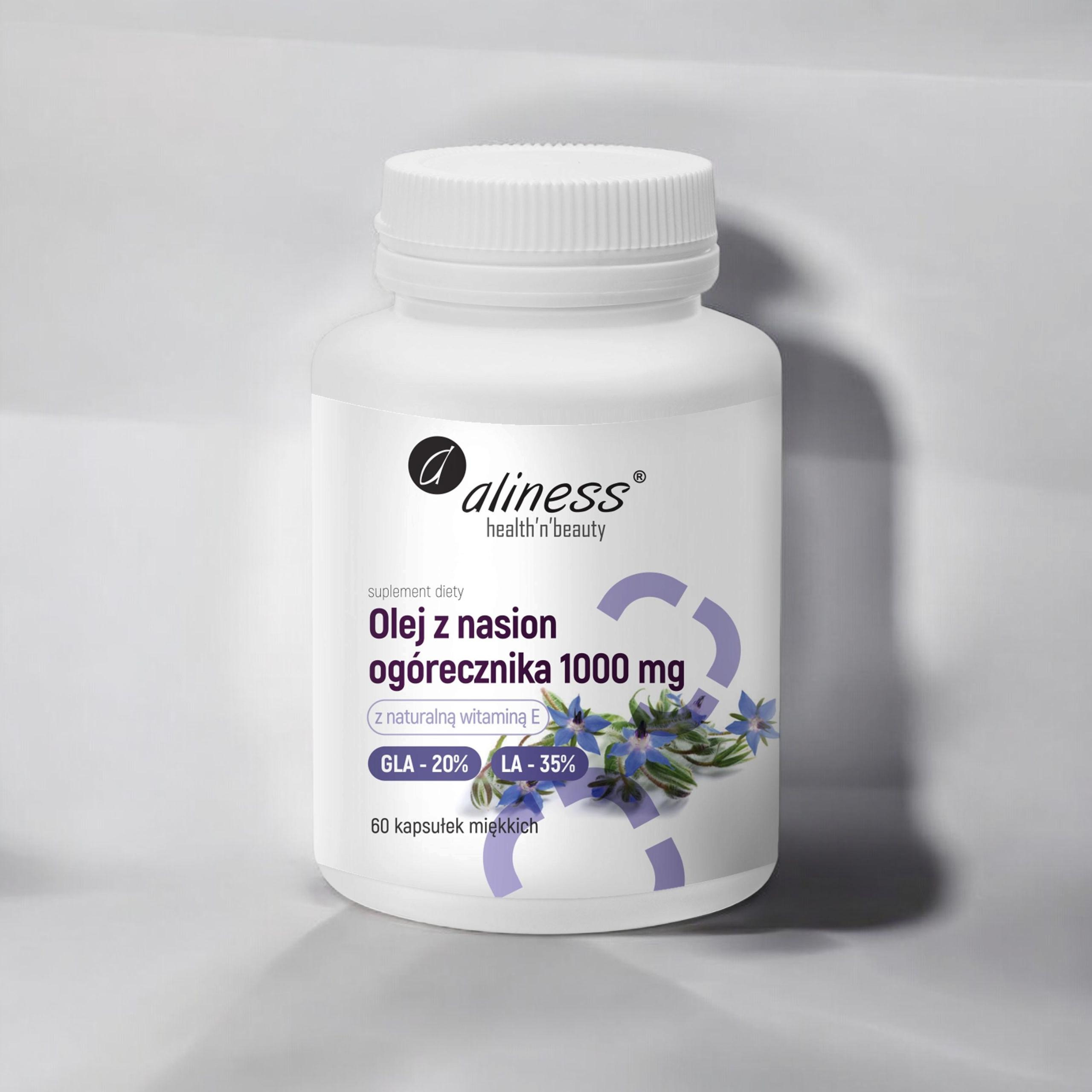 ALINESS - Olej z Nasion Ogórecznika 20%/35% 1000mg - 60caps. x2