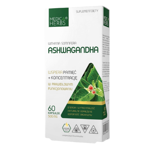 MEDICA HERBS - Ashwagandha 500mg - 3x 60caps.