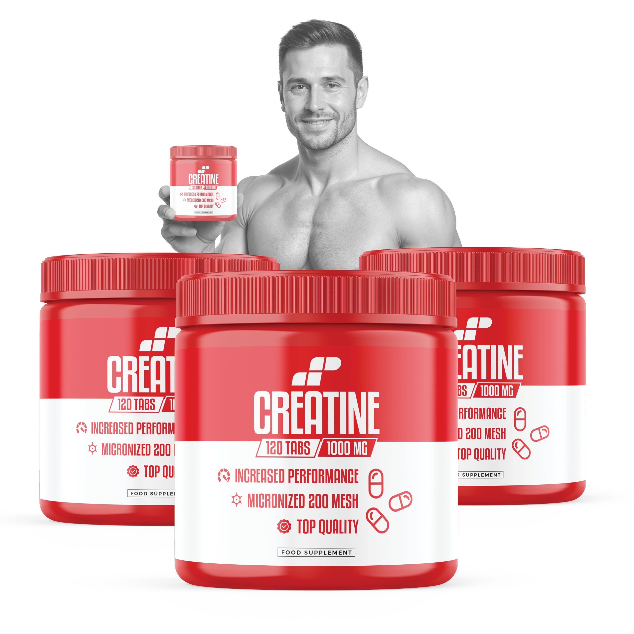 3x MP NUTRITION Creatine 1000mg - 120tabs