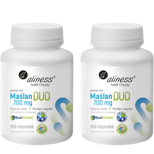 ALINESS - Maślan Duo 700mg (Wapnia+Sodu) - 100caps. x2