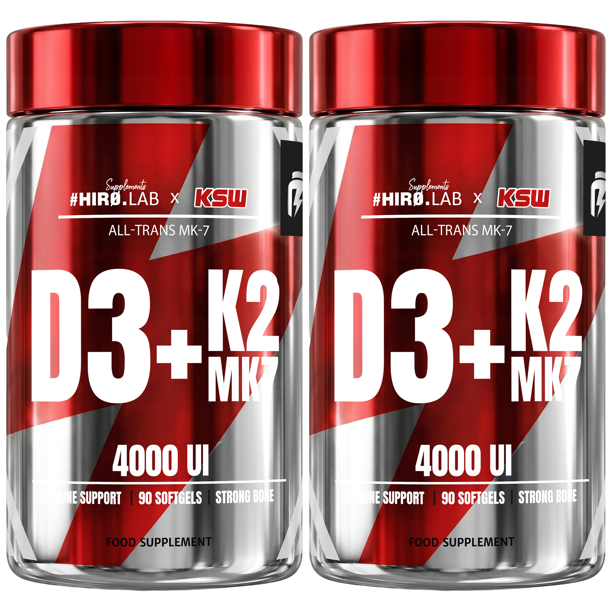 HIRO.LAB x KSW - Vitamin D3 4000IU + K2 KM-7 - 2x 90 softgels.