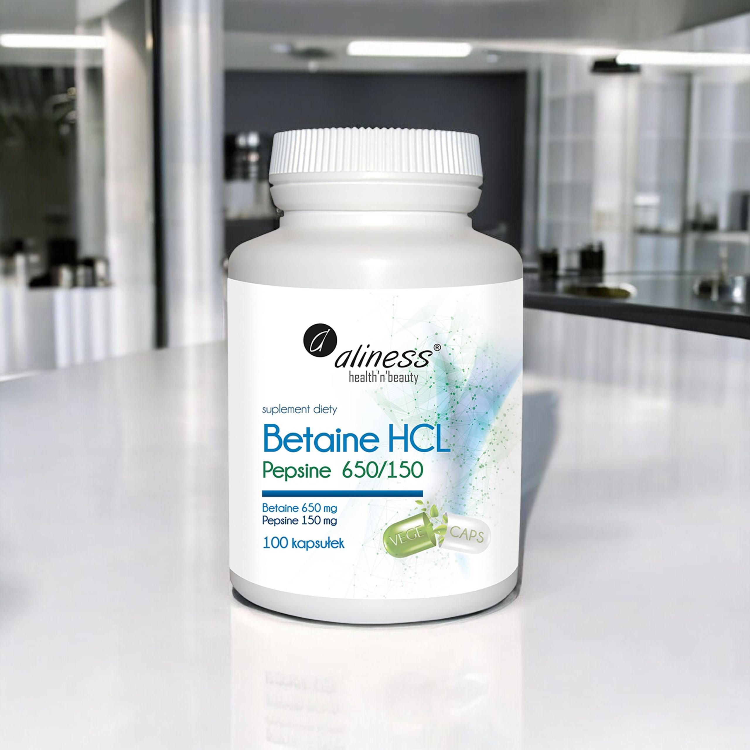 ALINESS - Betaine HCL Pepsine 650/150 - 3x 100caps.