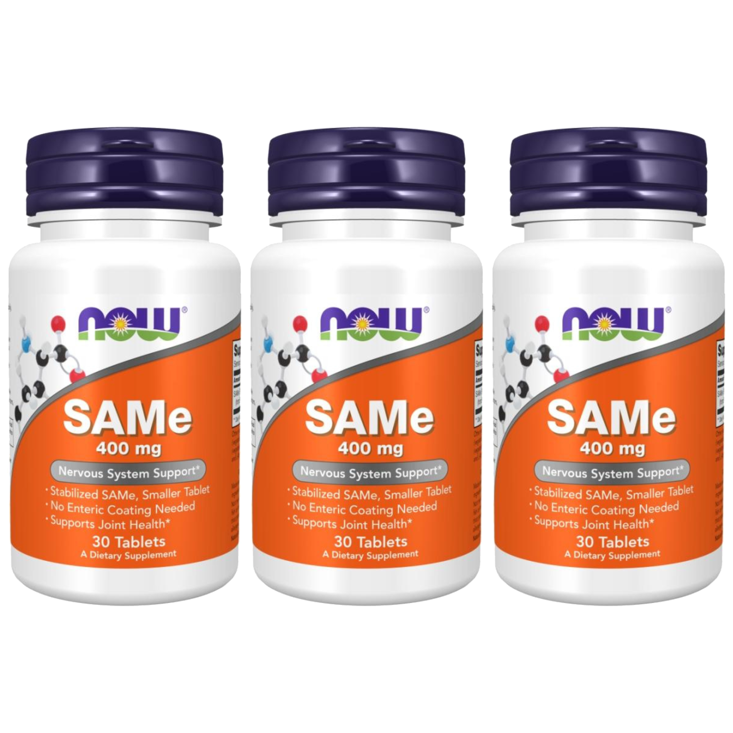 NOW - SAMe S-adenozylo L-metionina - 400mg - 3x 30tabs.