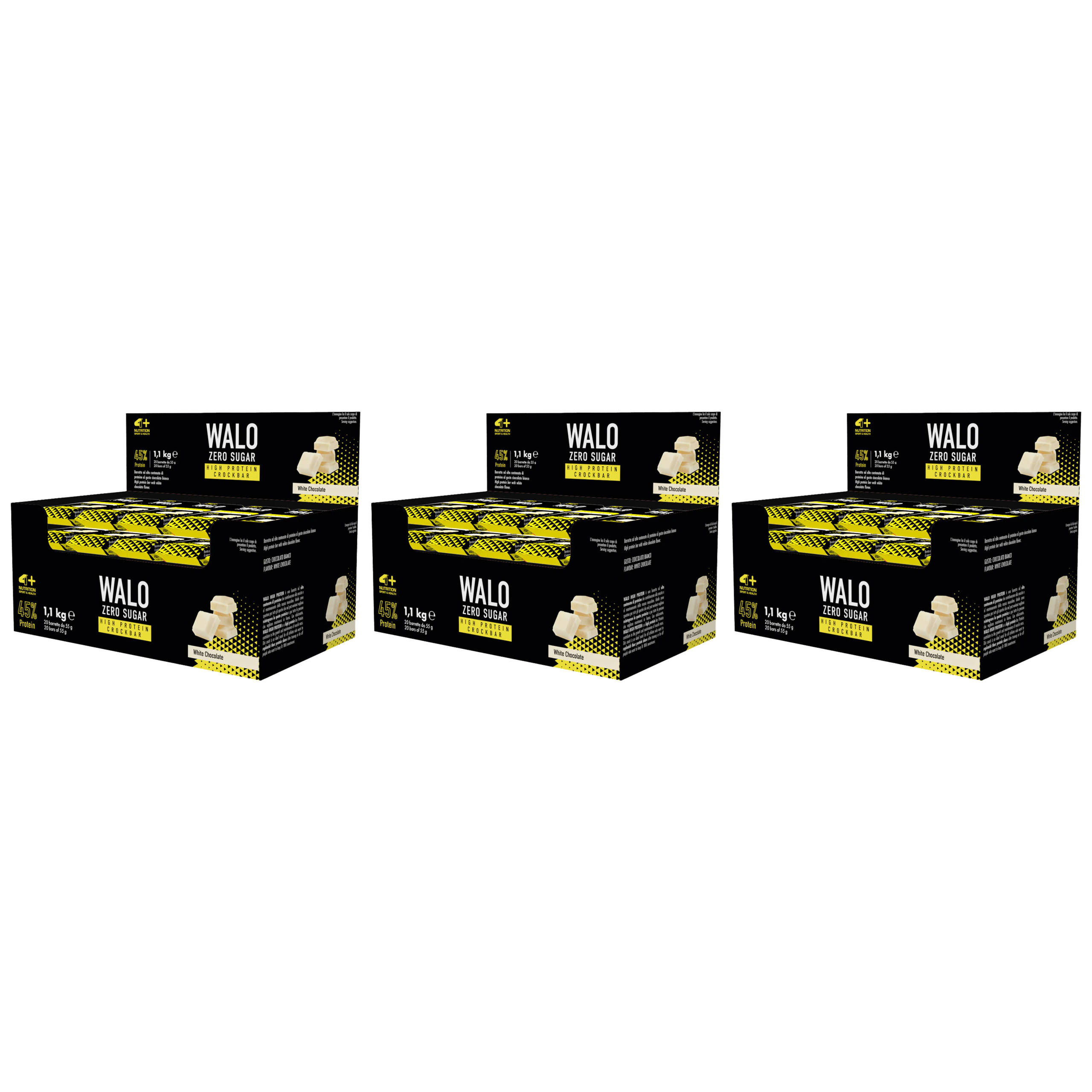 4+ NUTRITION - Walo ZeroSugar CrockBar HP 45% - 20x 3x 55g